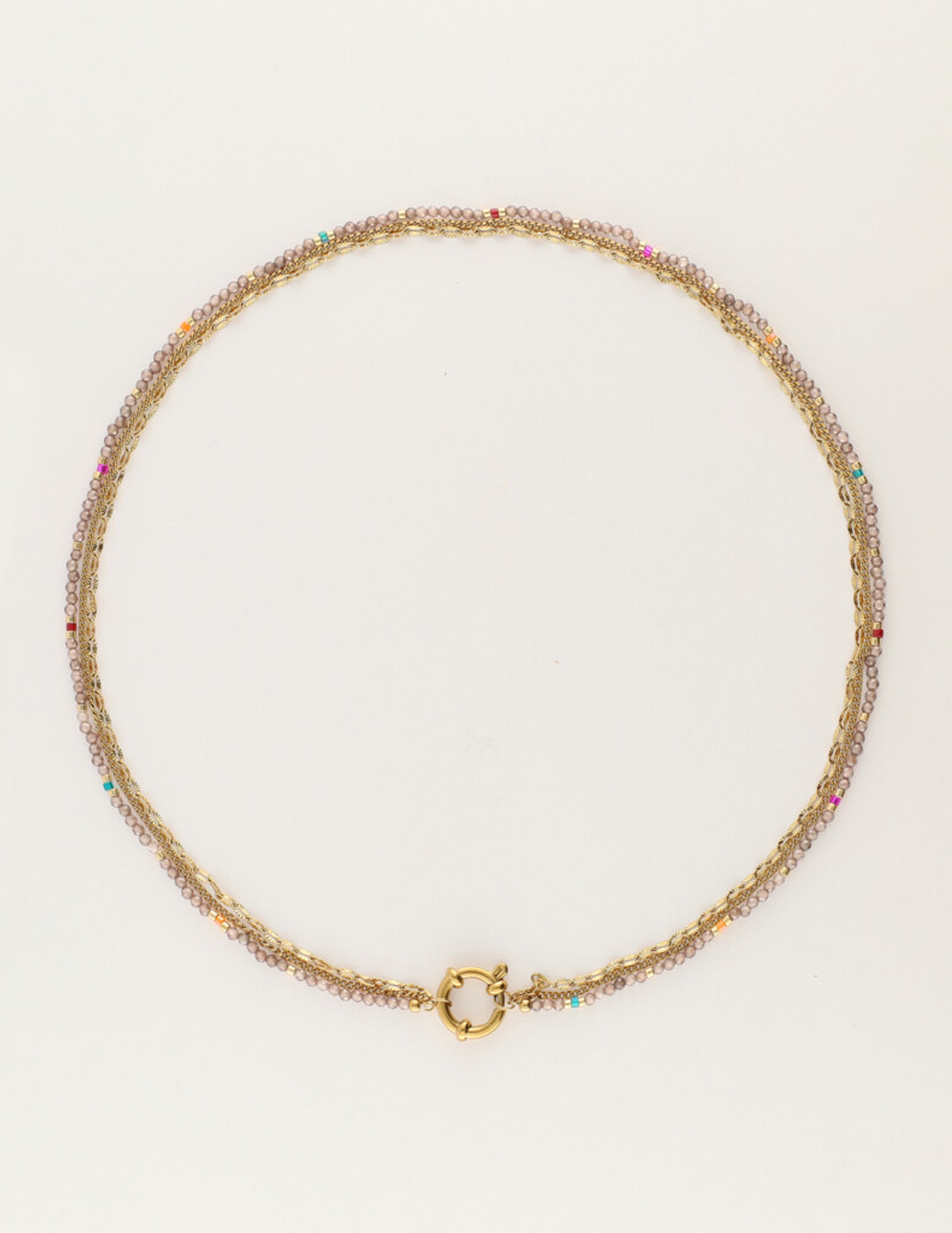 My Jewellery Sunrocks ketting taupe MJ12200 Goud