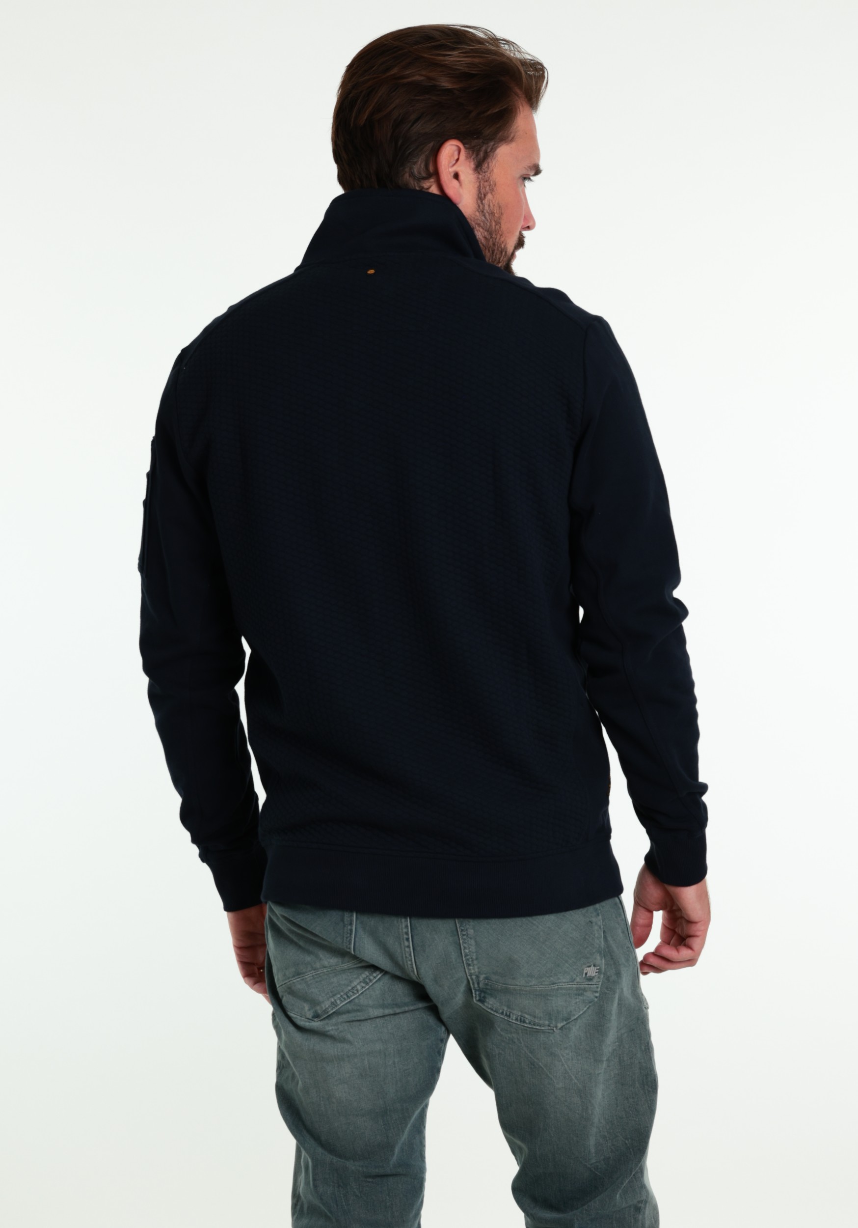 PME Legend Vest Jaquard interlock PSW2608436 Donker blauw