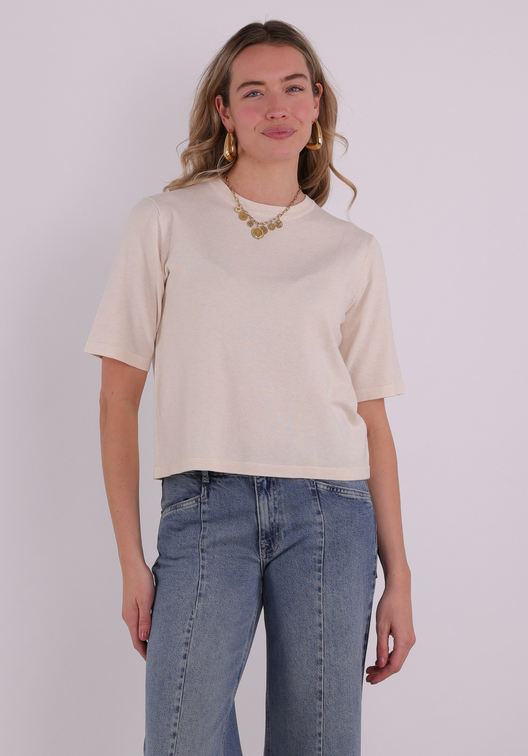 Vila T-shirt Malu 14112136 Beige