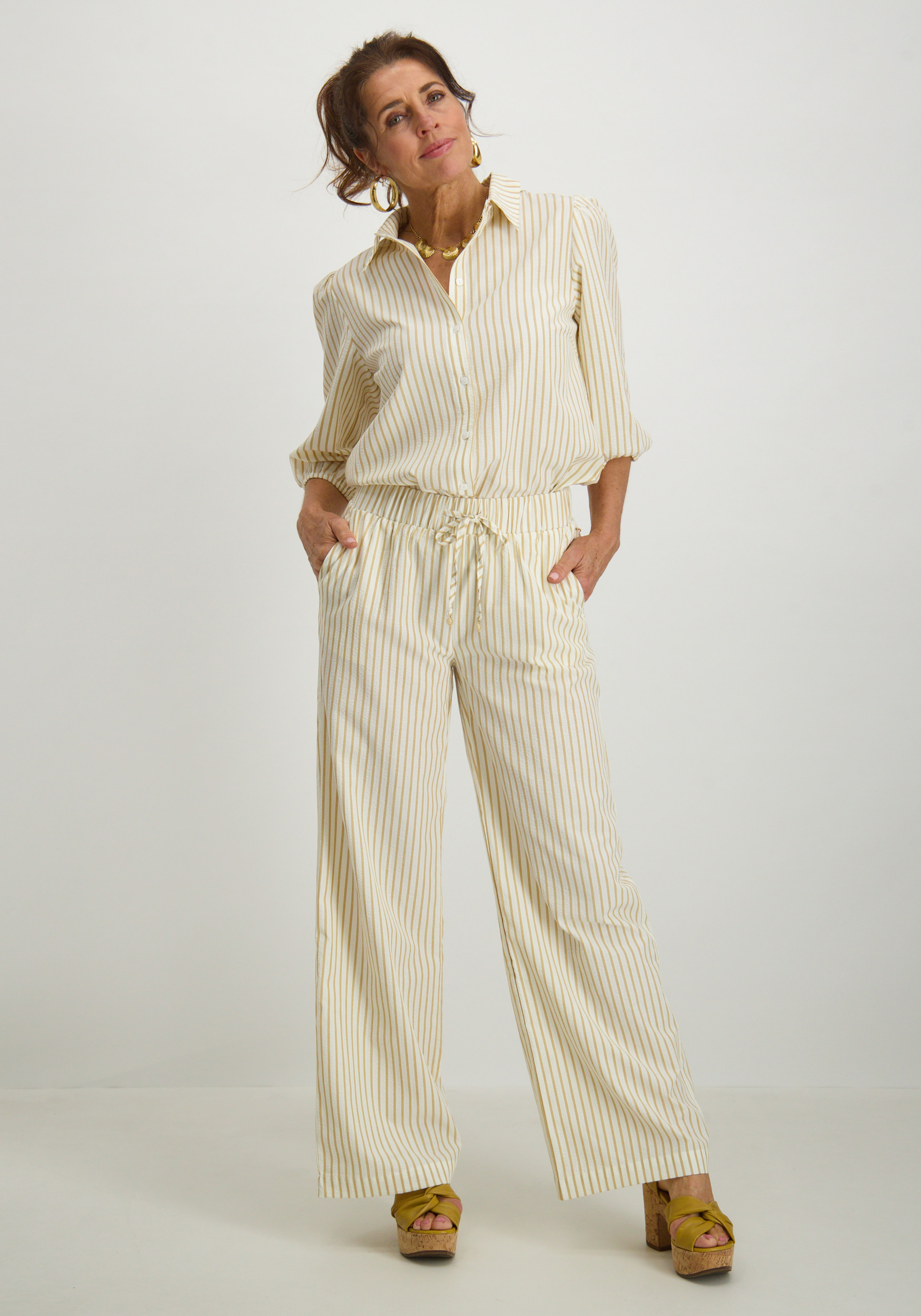 Tramontana Broek Striped C18-16-101 Zand