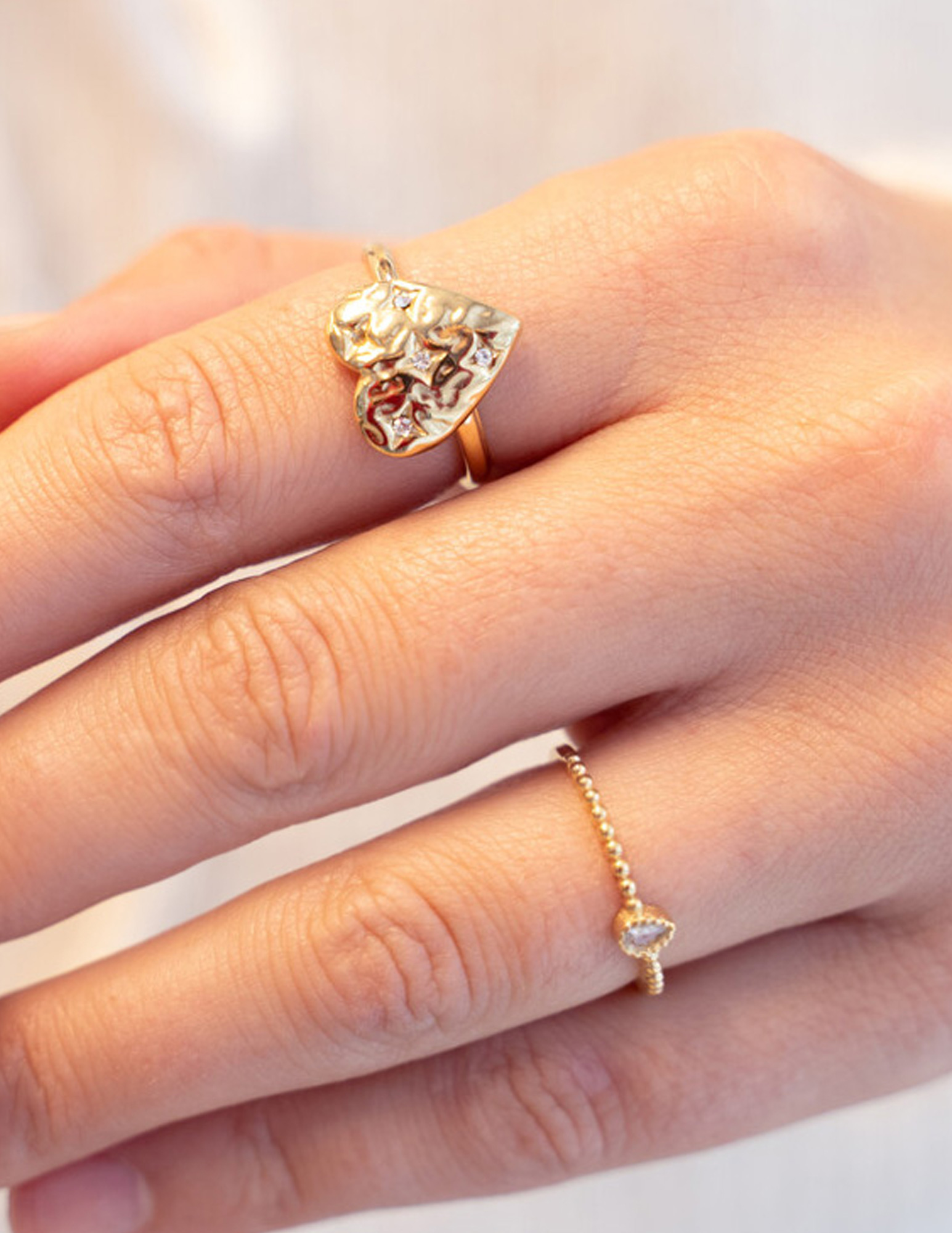 My Jewellery Starry ring hart met strass MJ11972 Goud