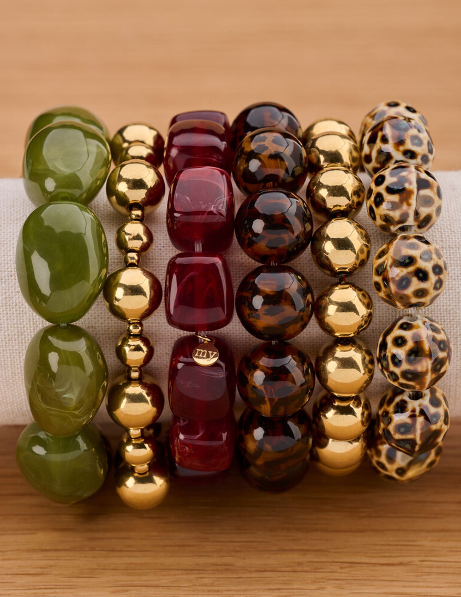 My Jewellery Armband chunky kralen MJ14712 Goud