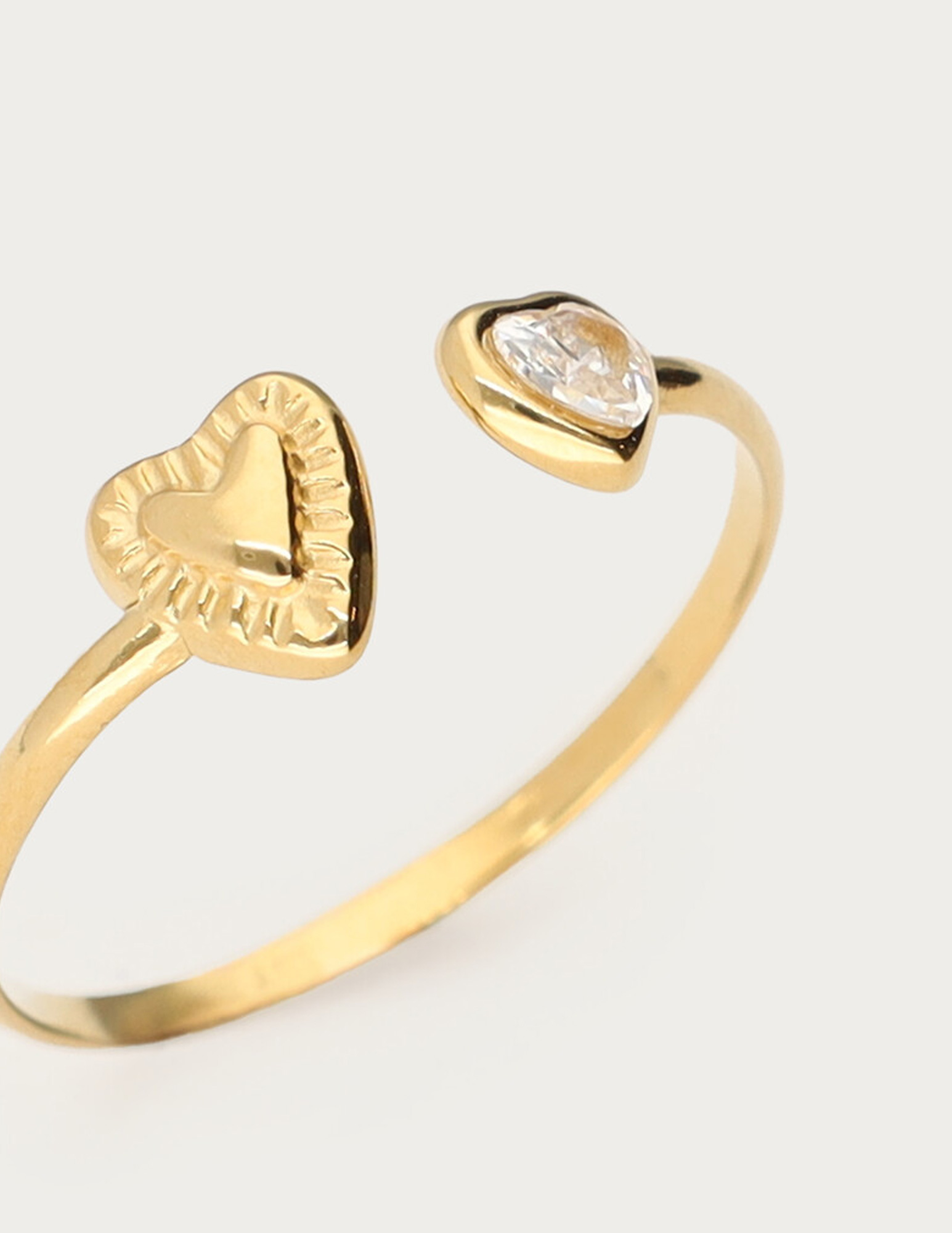 My Jewellery Ring met hartjes en strass MJ14826 Goud