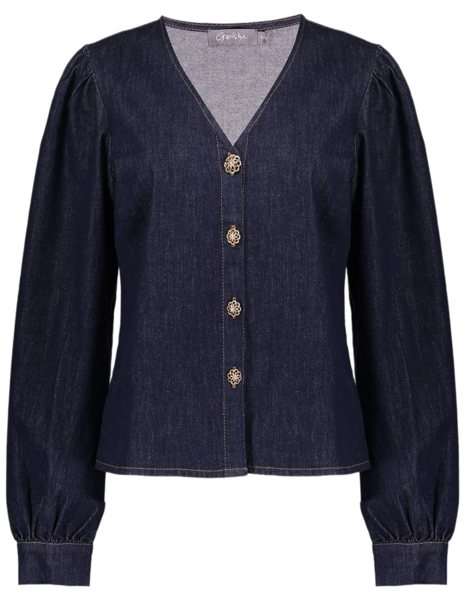 Geisha Denim blouse 53504-10 Donker blauw