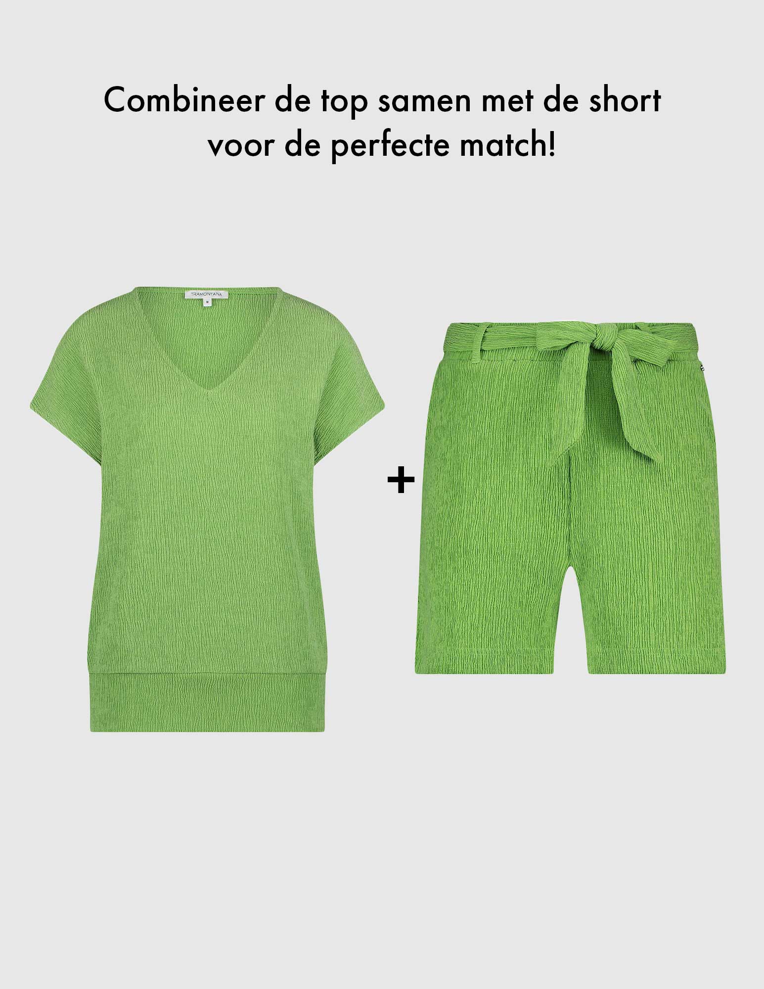 Tramontana Korte broek met ceintuur K02-16-101 Groen