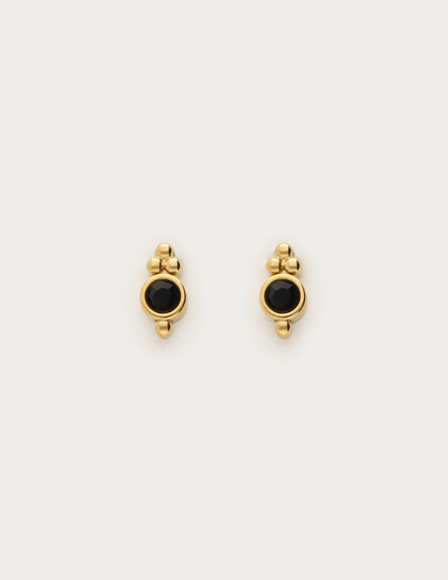 My Jewellery Studs met zwarte strass dots MJ14861 Goud