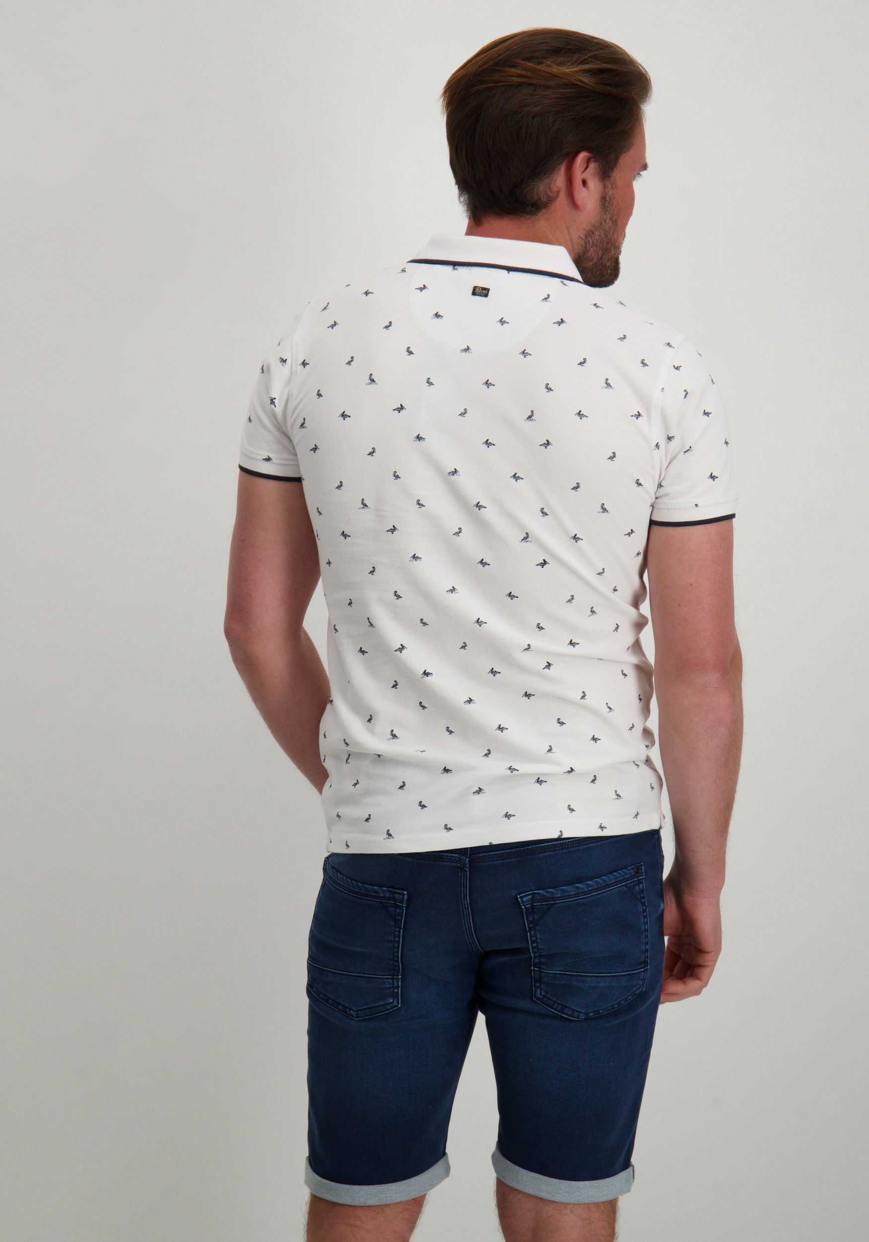 Petrol Polo all-over patroon M-1050-POL106 Wit