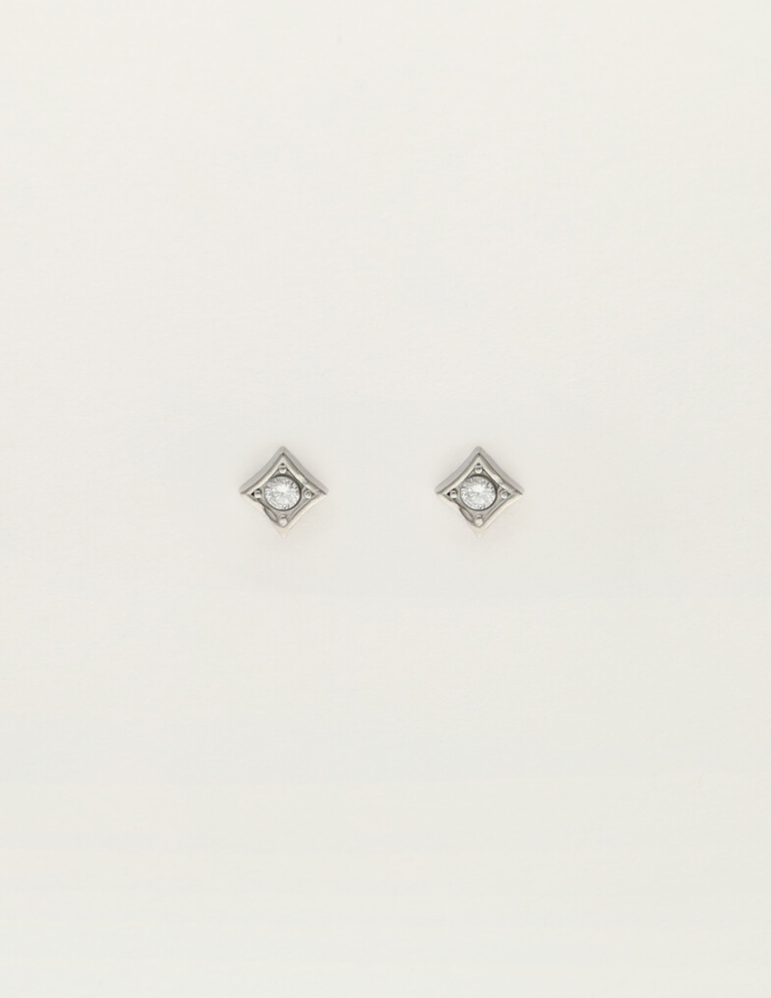 My Jewellery Studs vierkant met strass MJ12108 Zilver