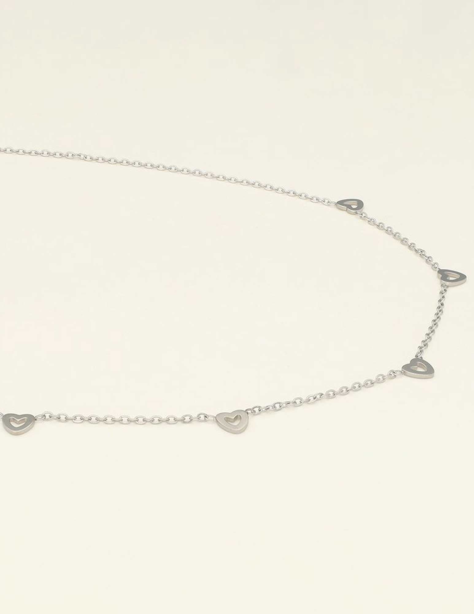 My Jewellery Ketting met kleine hartjes MJ09230 Zilver
