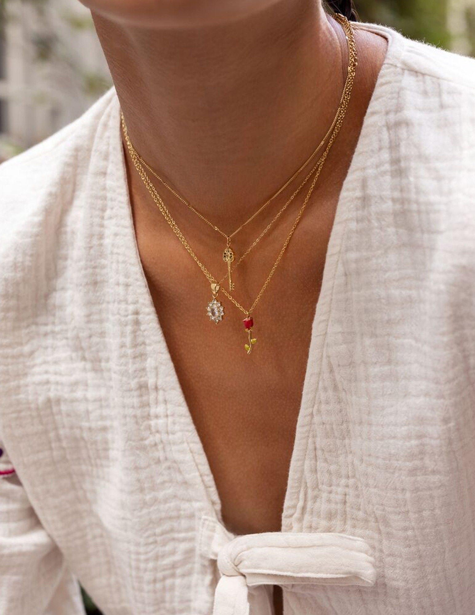 My Jewellery Vintage ketting met transparante strass MJ11482 Goud