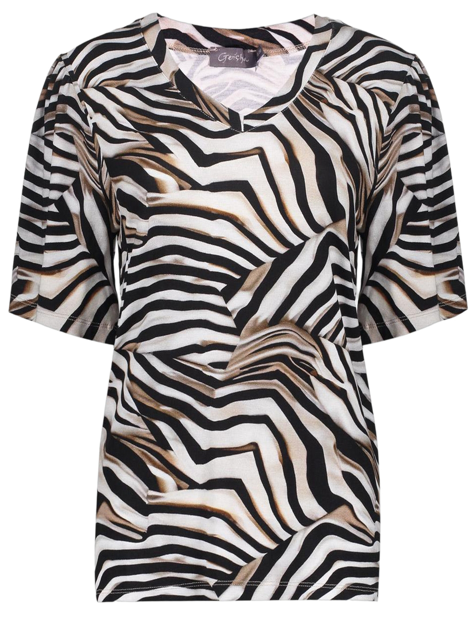 Geisha T-shirt all-over print 52445-60 JAZZ Wolwit-ecru