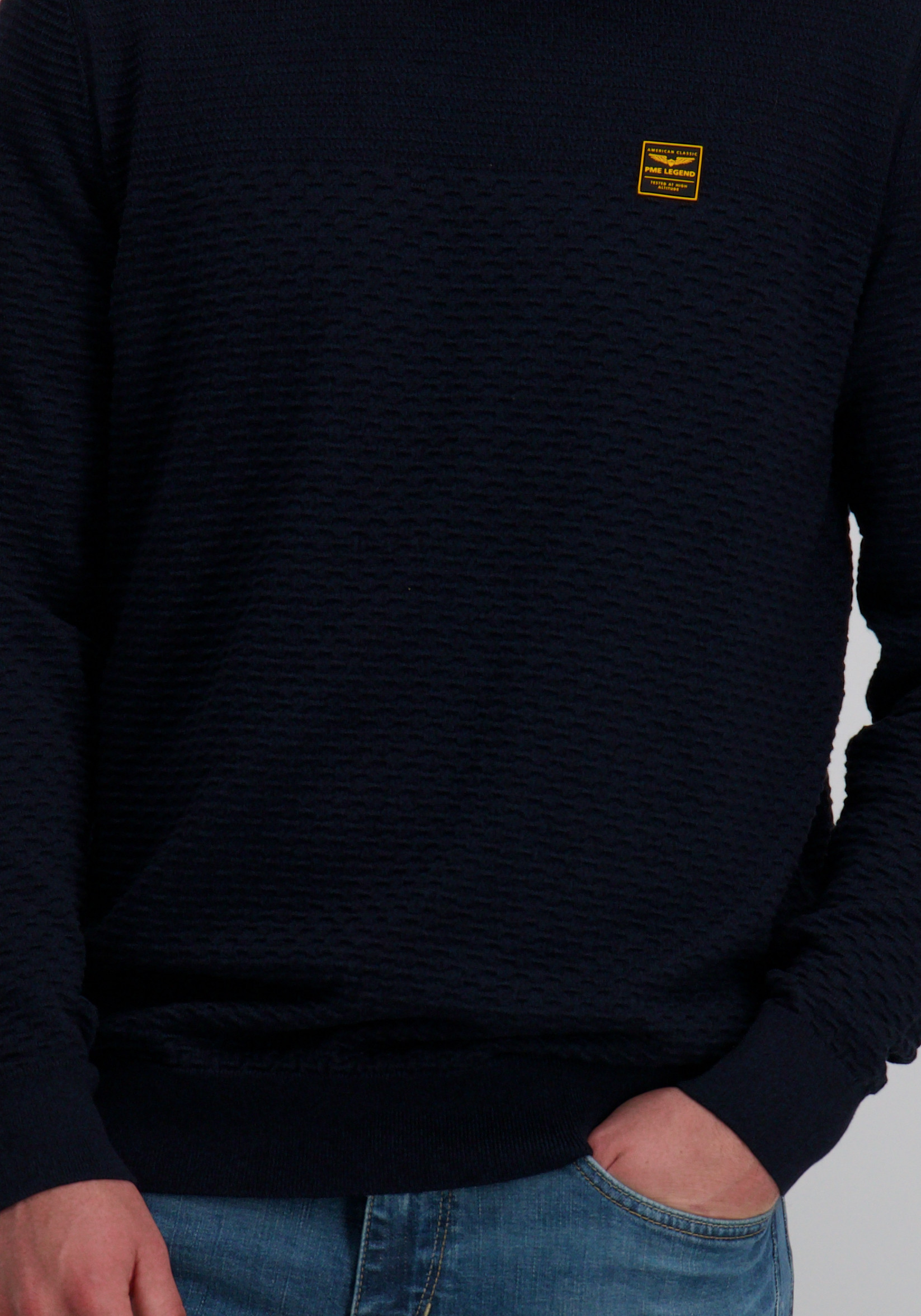 PME Legend Trui PKW2510300 Donker blauw