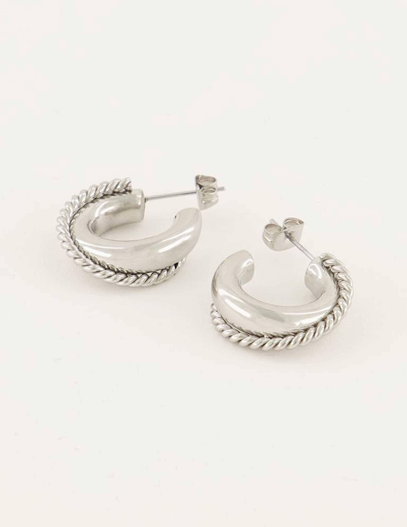 My Jewellery Oorbellen Gedraaid MJ06837 Zilver