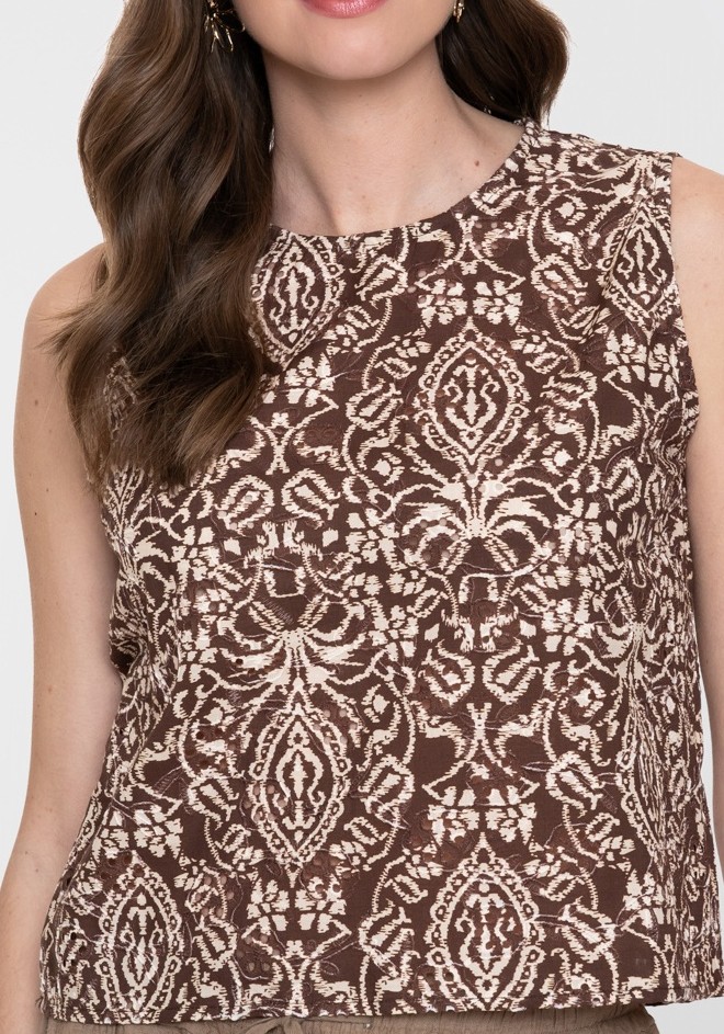 Geisha Top Brodi 63388-70 Donker bruin