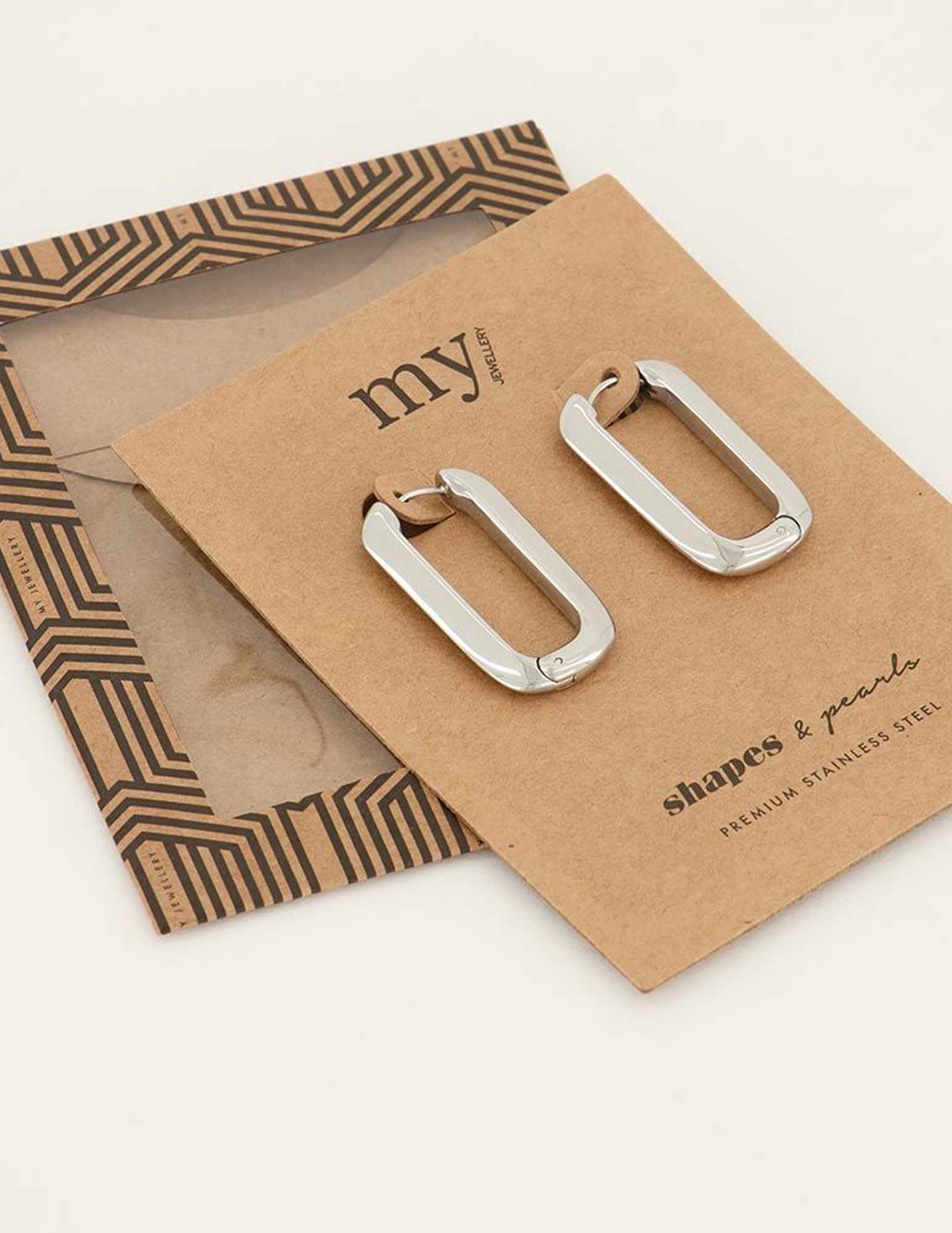 My Jewellery Oorbellen Shapes rechthoekig MJ05550 Zilver