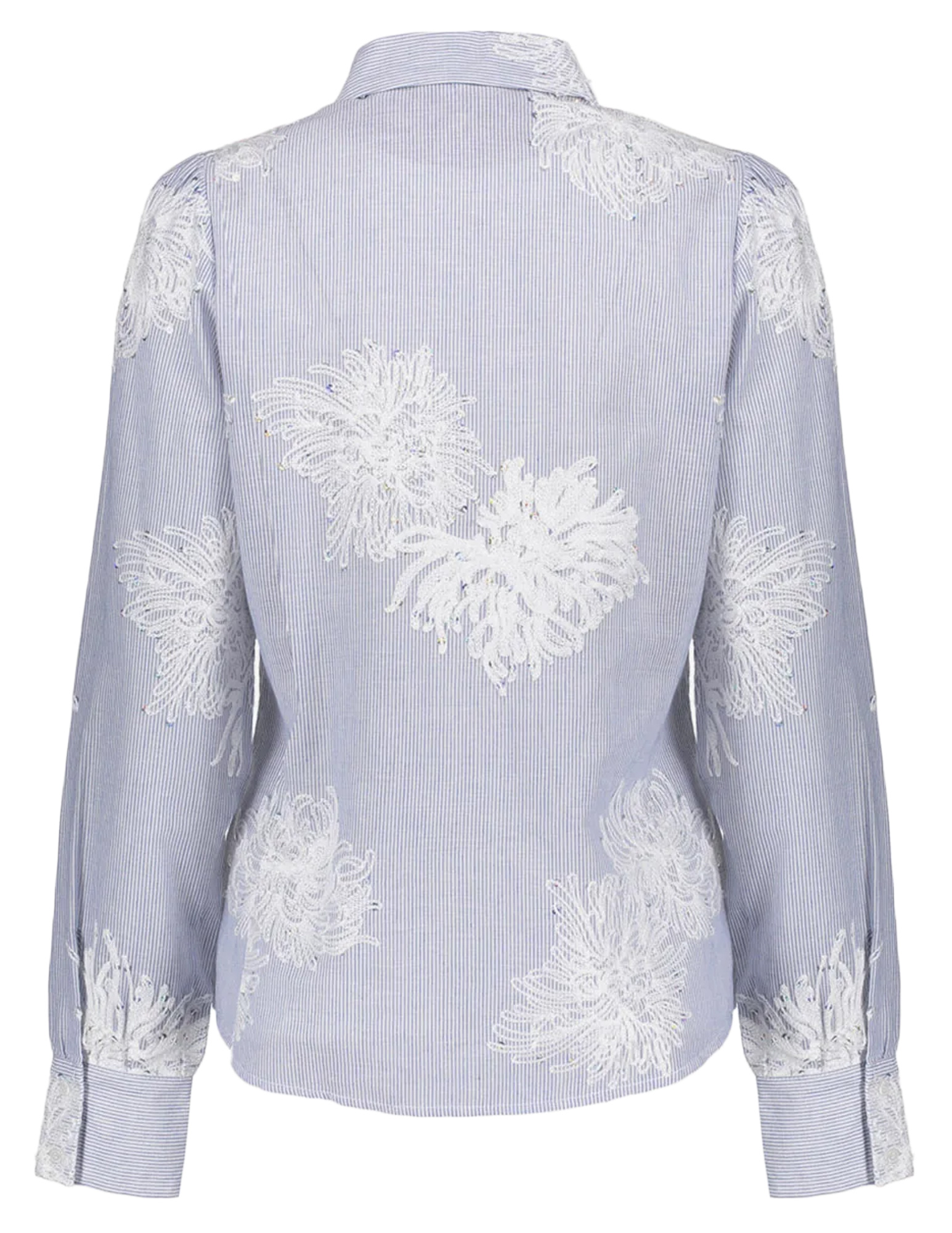 Geisha Blouse Embroidered flowers 63143-21 Raf blauw