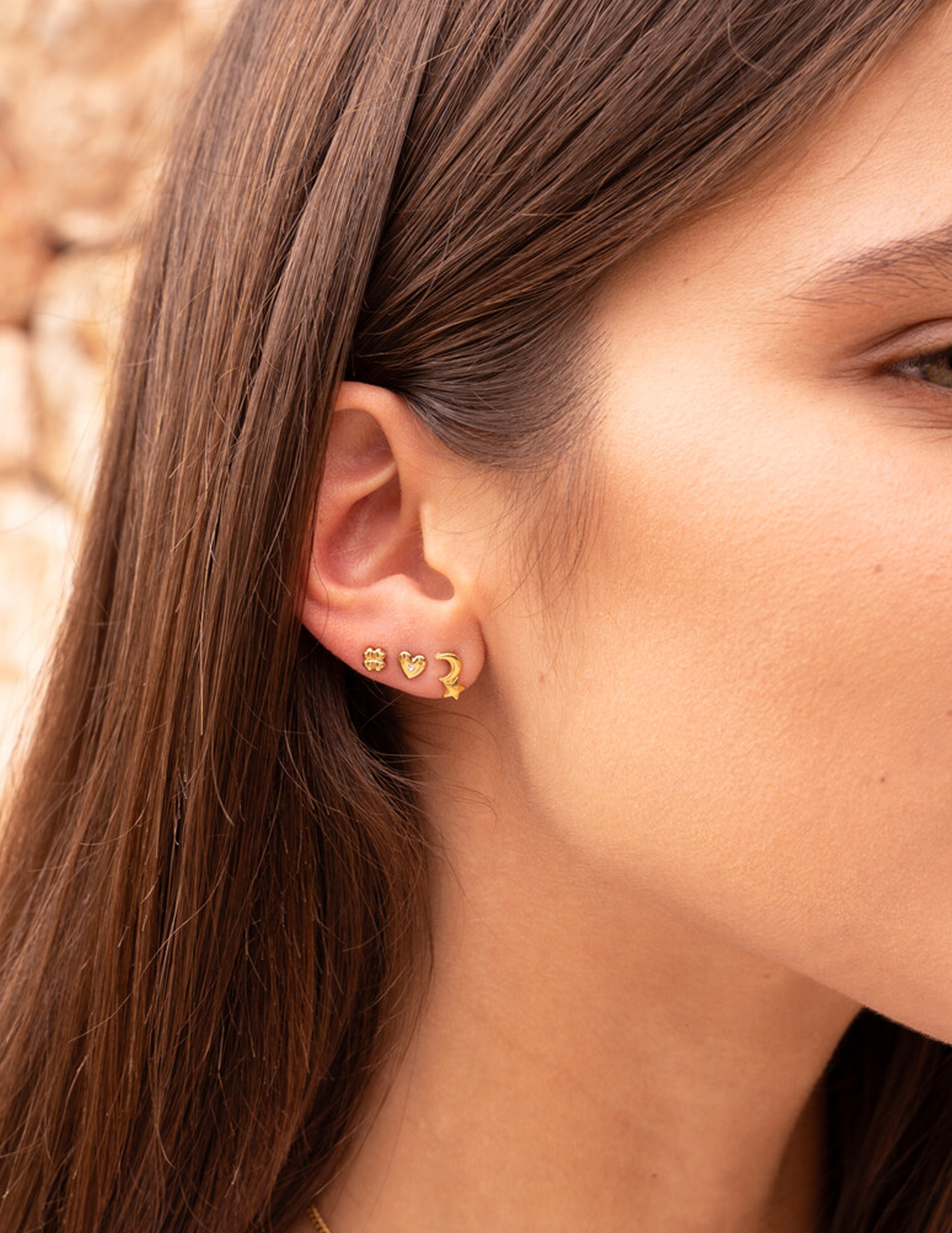 My Jewellery Studs met mini maan en ster MJ12107 Goud