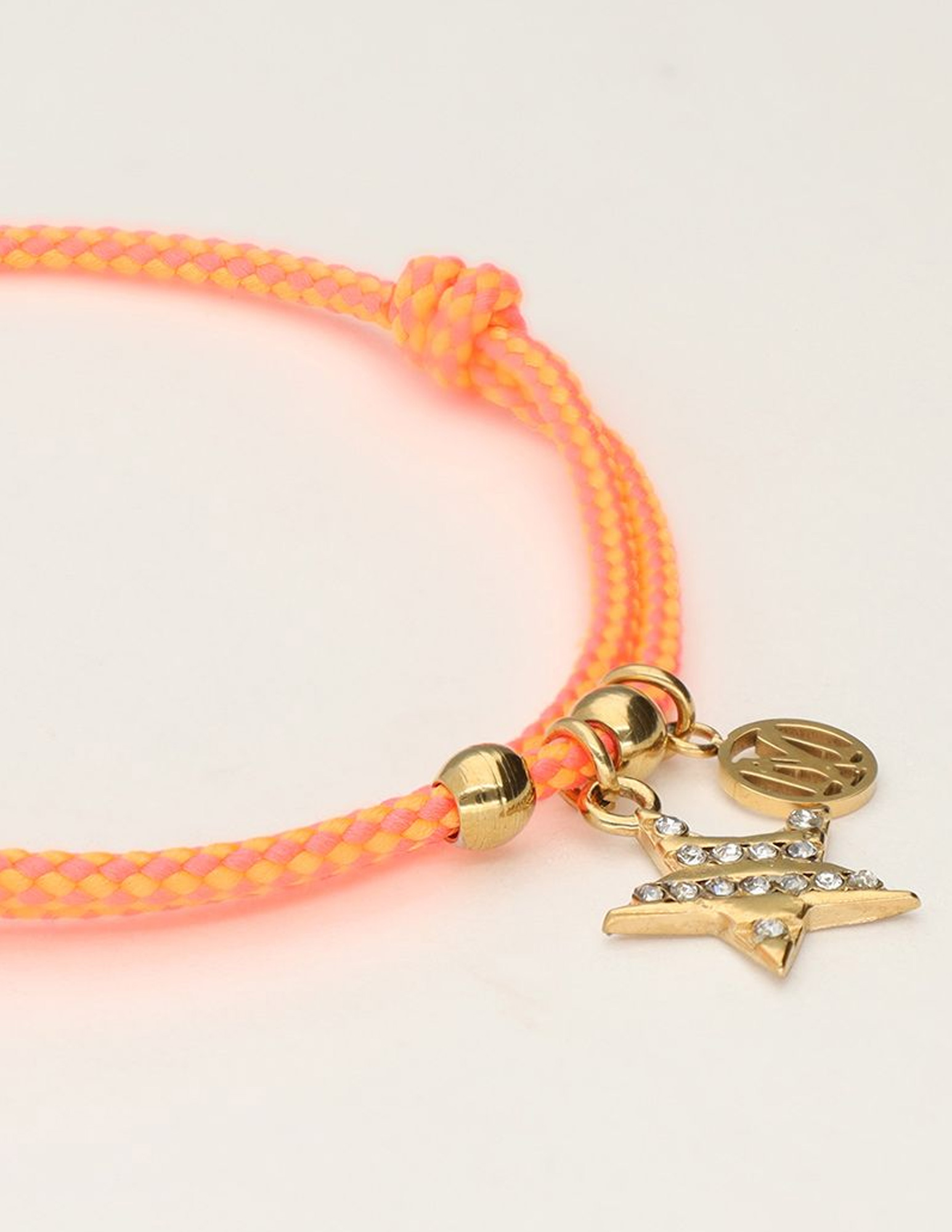 My Jewellery Armband cord orange star MJ10199 Goud
