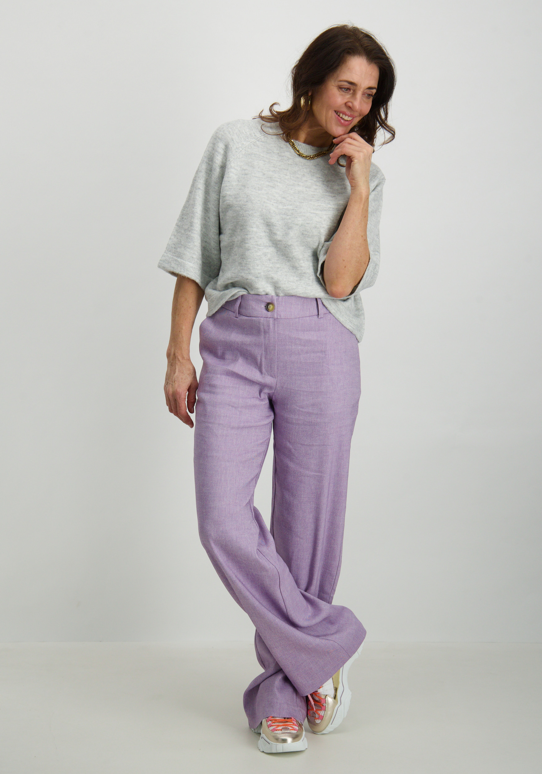 Geisha Twill pants 51112-32 Paars