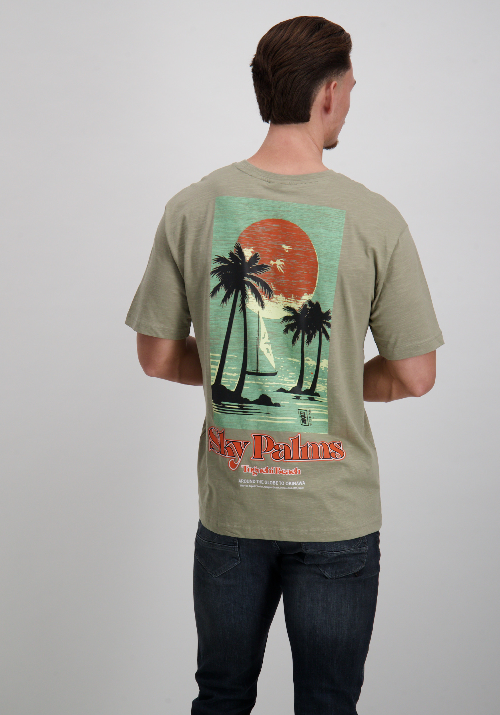 ONLY & SONS T-shirt Luis palm 22035584 Midden groen