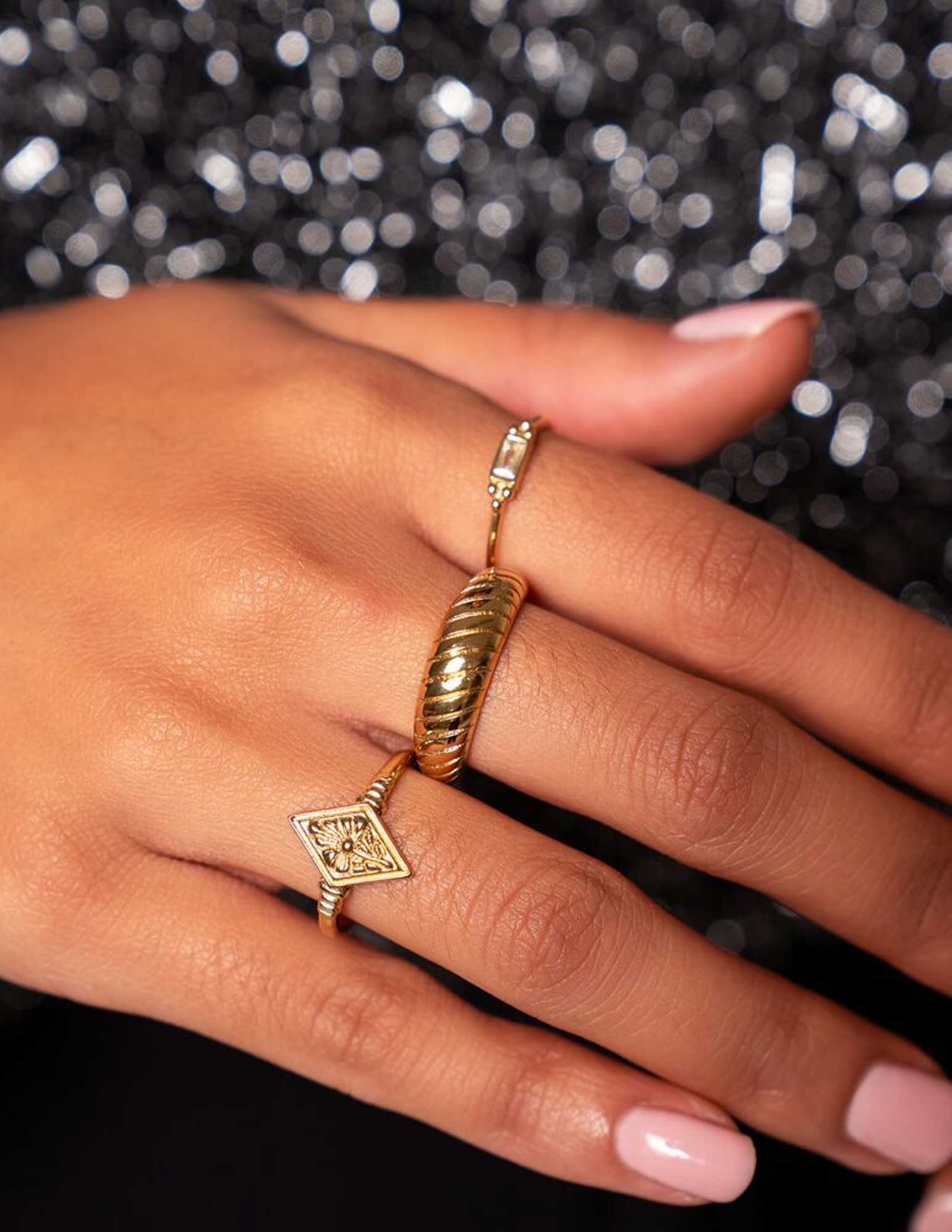 My Jewellery Universe geruite ring MJ09528 Zilver