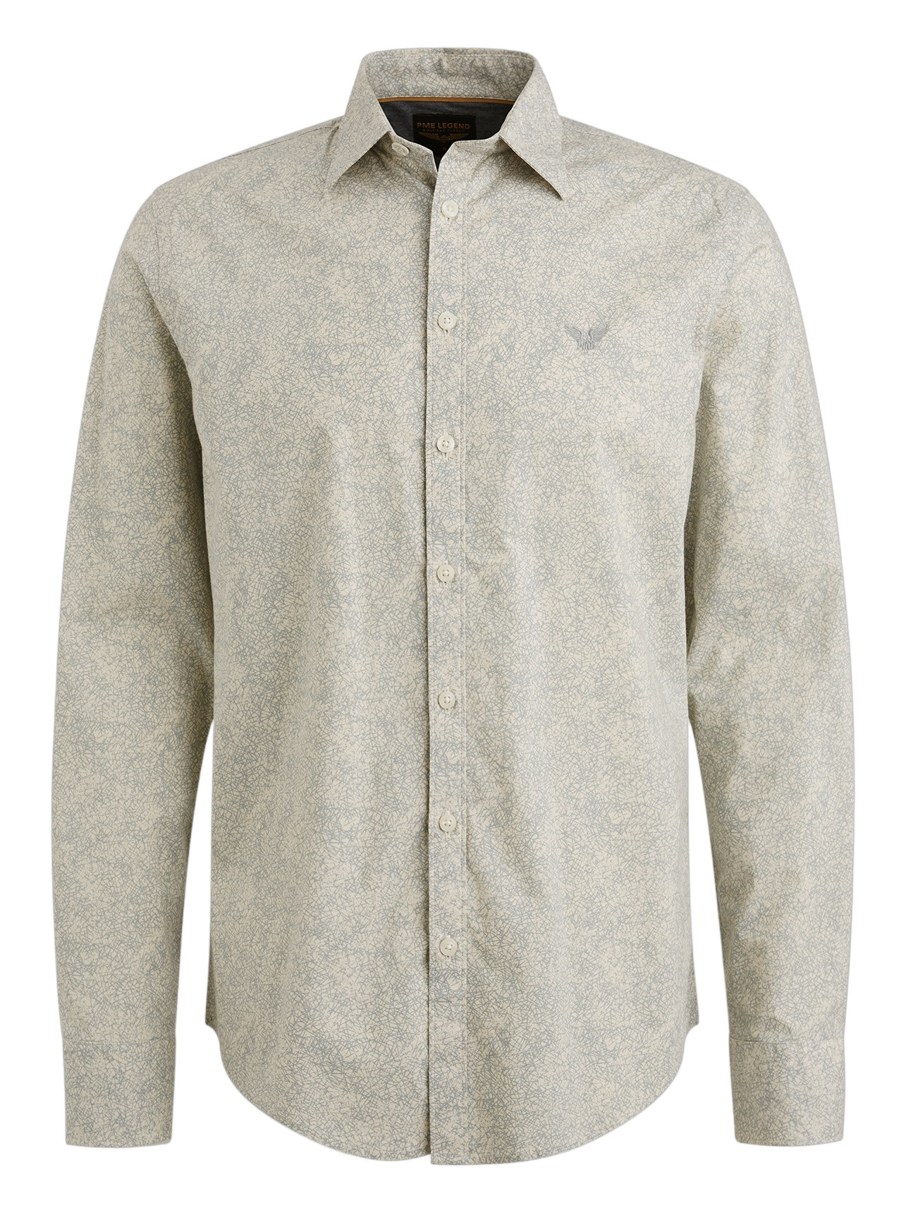 PME Legend Overhemd all-over print PSI2508211 Ecru