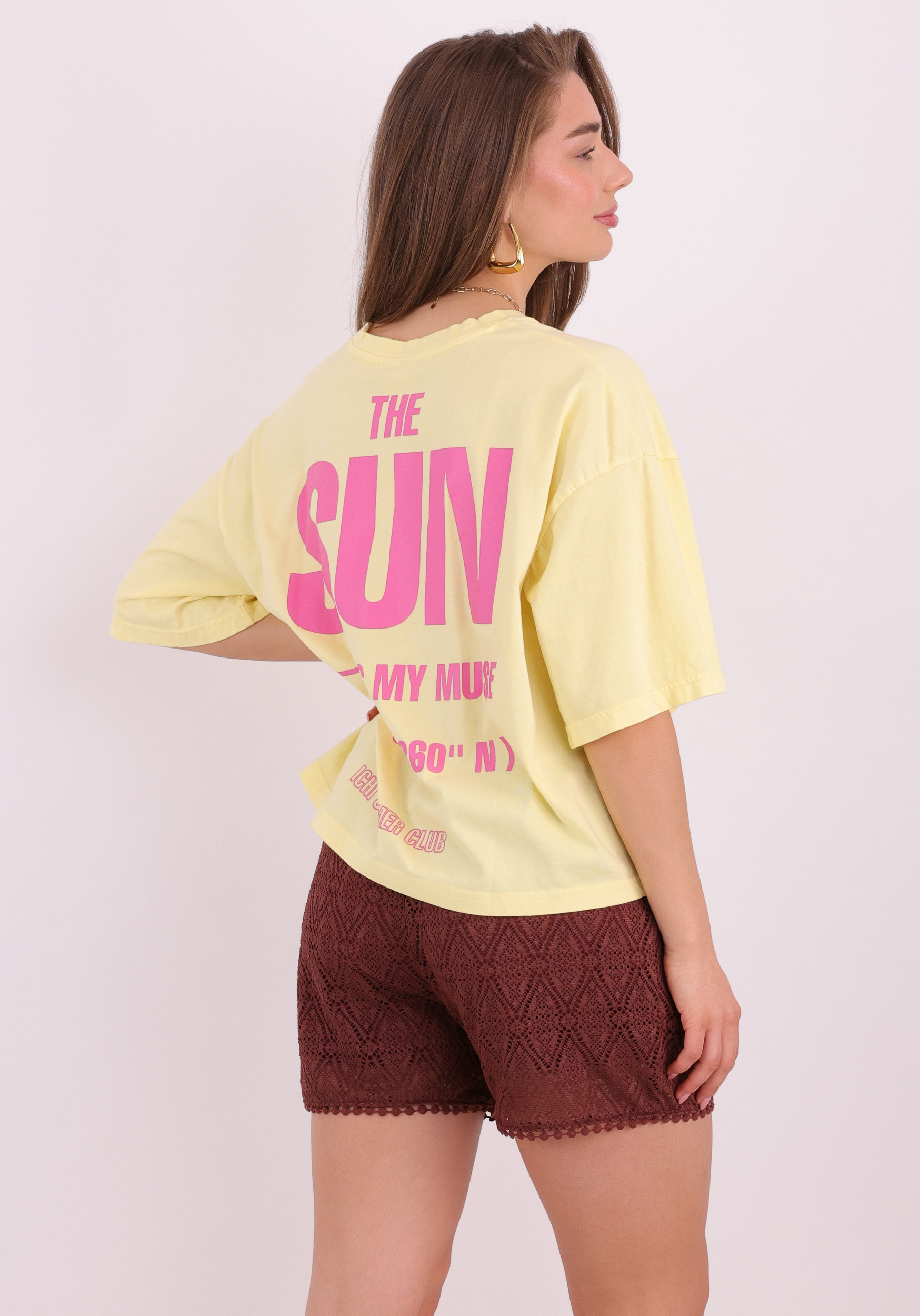 Ichi T-shirt Nica 20125857 Geel