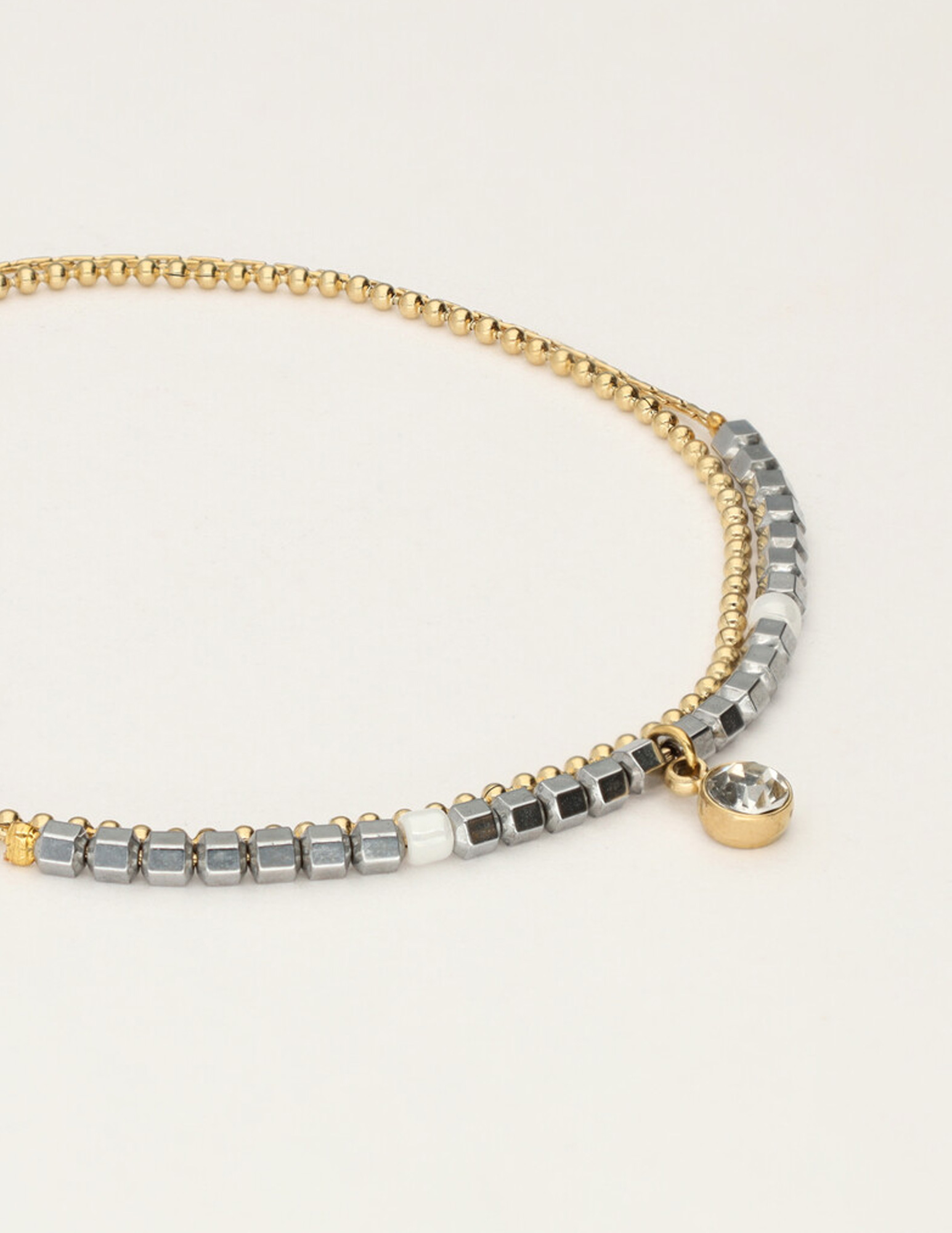 My Jewellery Dubbele armband met kralen MJ12073 Goud