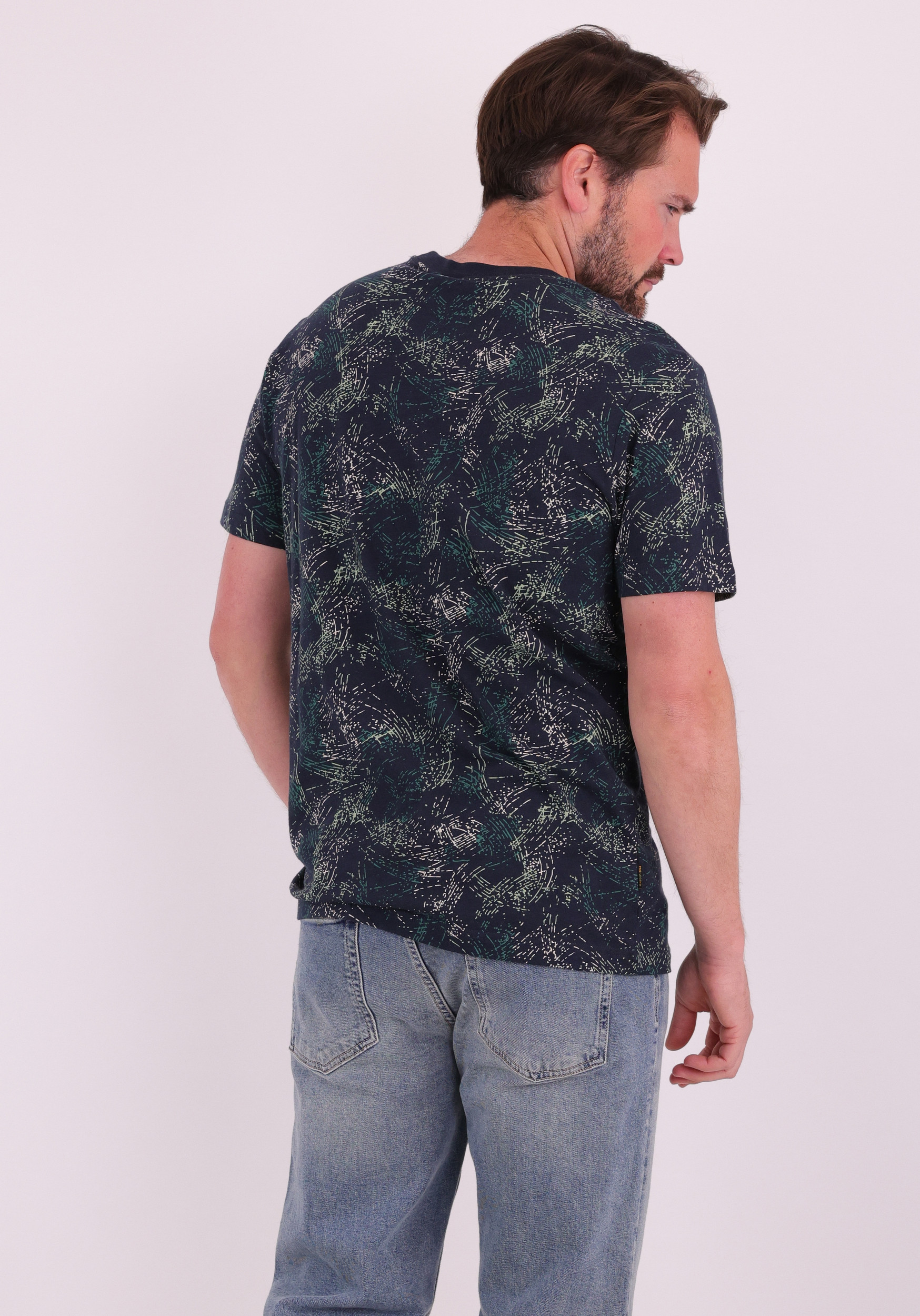 PME Legend T-shirt print  PTSS2604588 Donker blauw