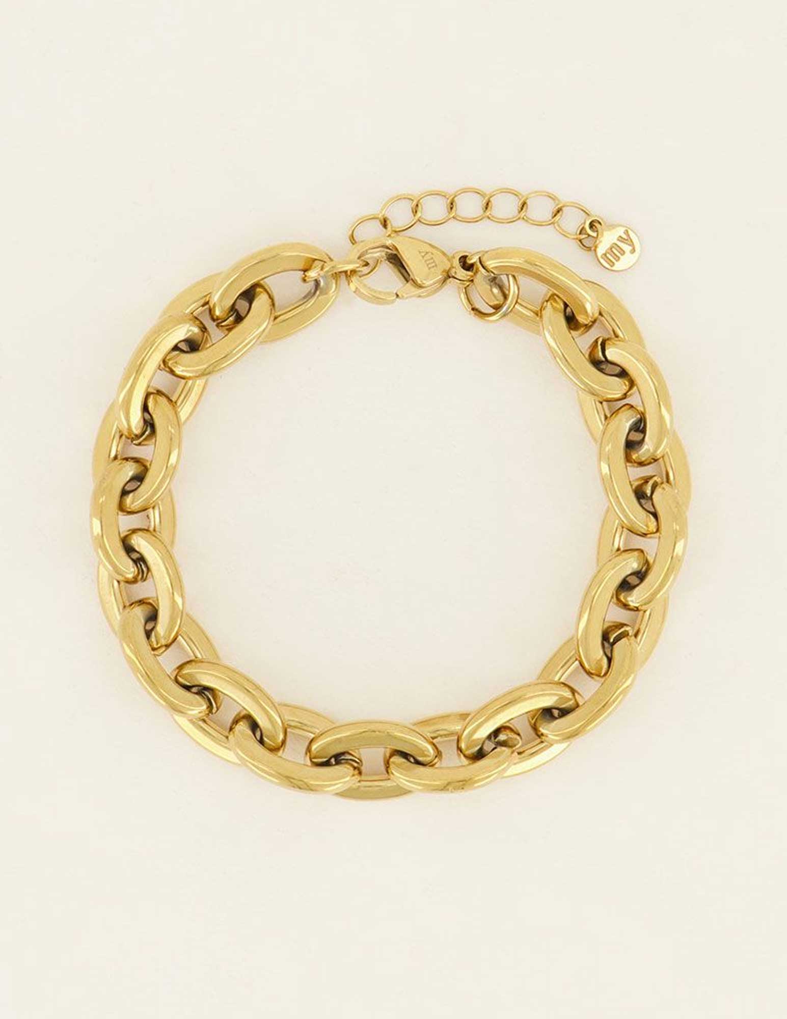 My Jewellery Armband met grove schakels MJ07979 Goud