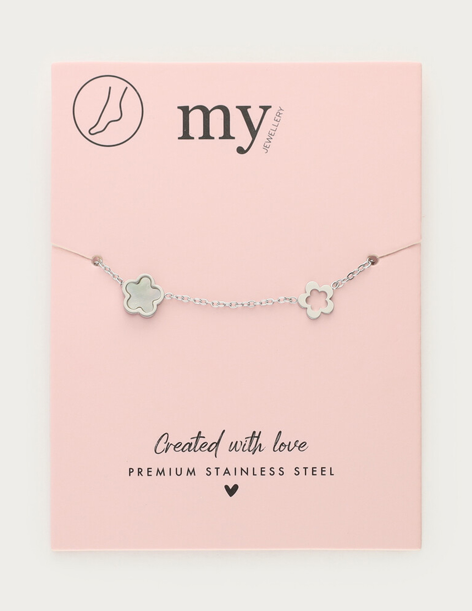 My Jewellery Enkelbandje met bloemen MJ12916 Zilver