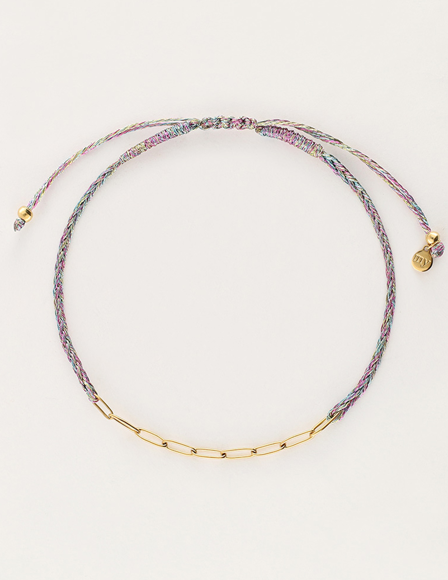 My Jewellery Multikleur touw armband met schakels MJ11627 Goud