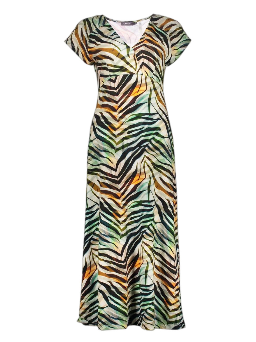 Geisha Lange jurk all-over print 67423-60 JANE Bruin