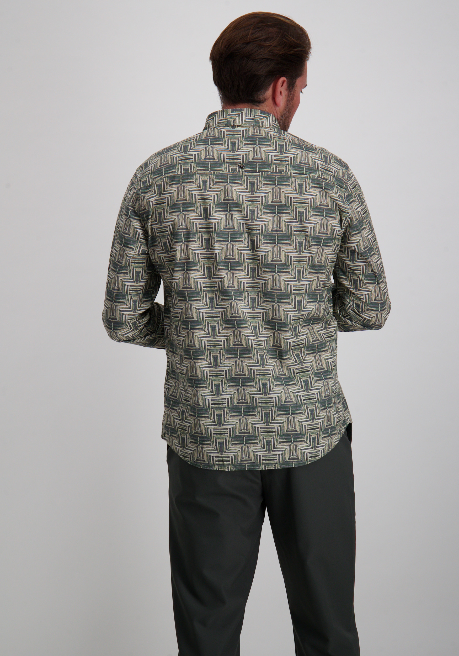 No Excess Overhemd all-over print 29450701 Donker groen