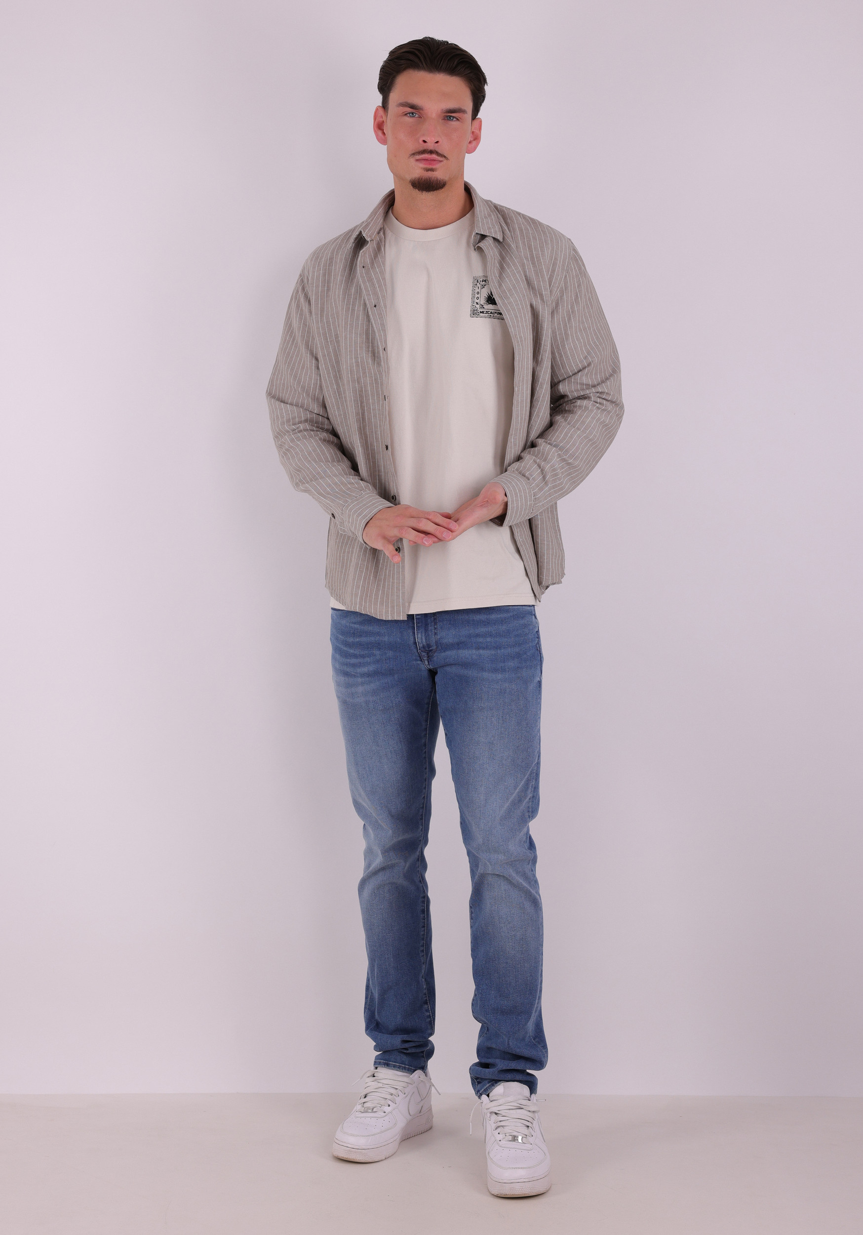 Petrol T-shirt M-1060-TSR740 Zand