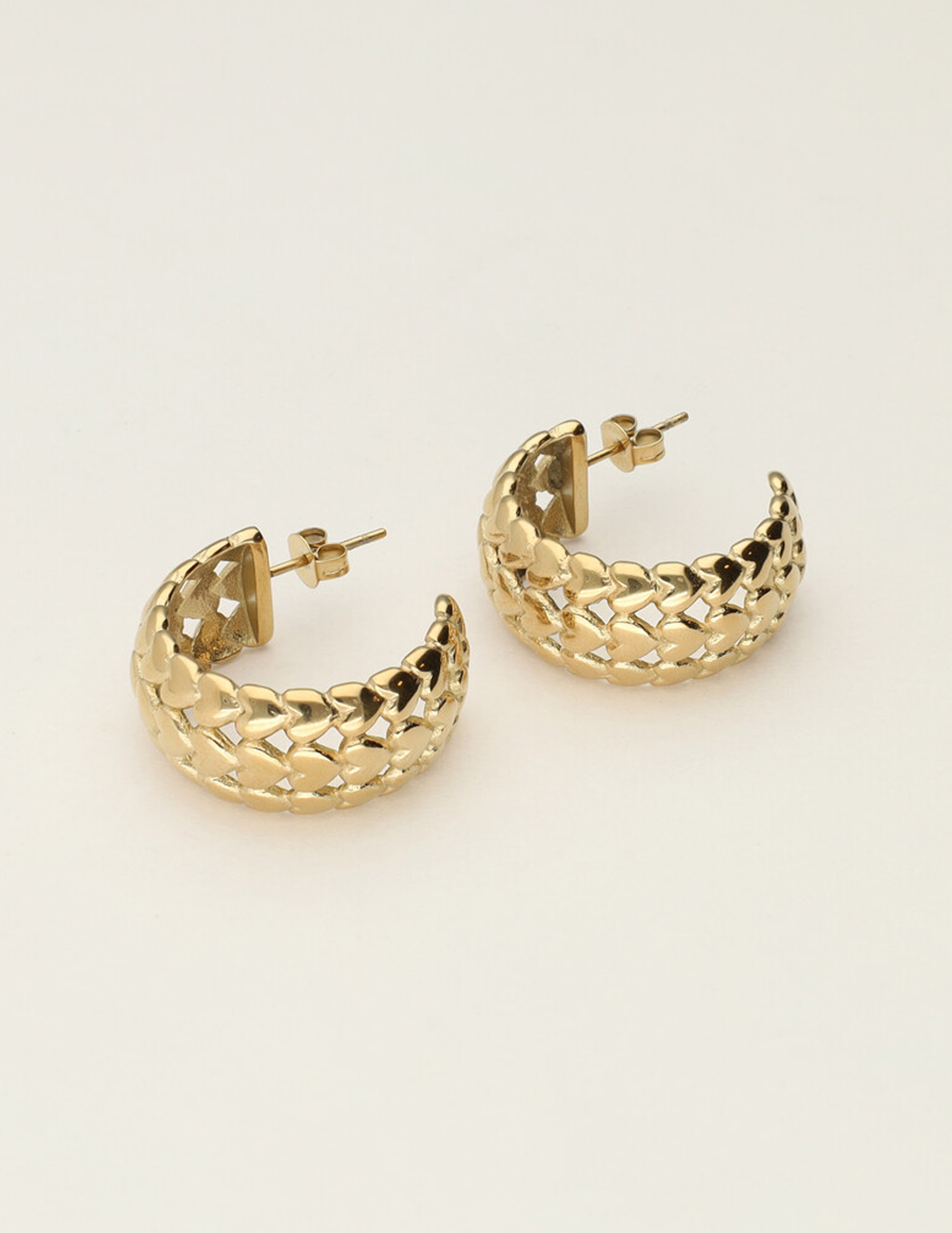 My Jewellery Oorringen vintage met hartjes MJ12028 Goud