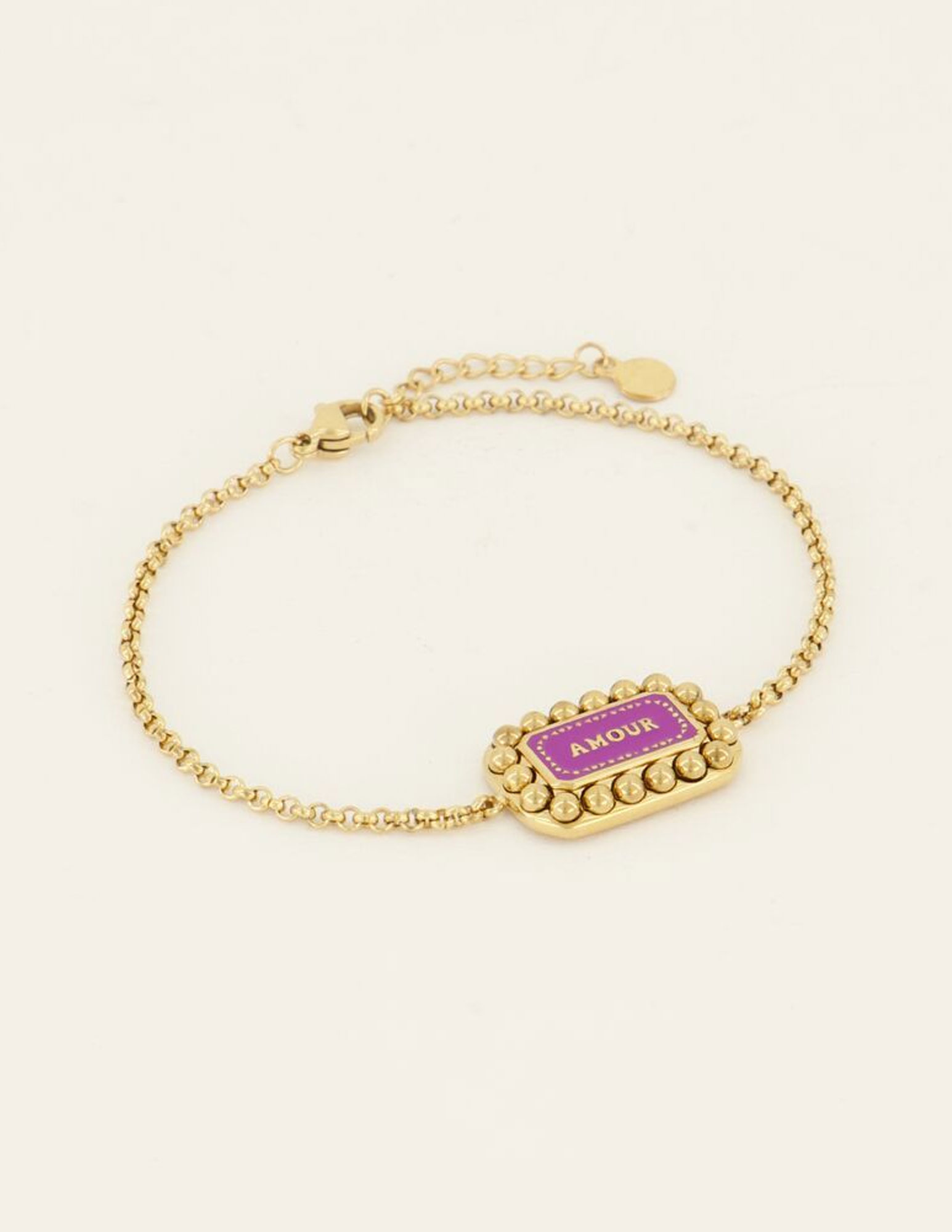 My Jewellery Armband Bold Spirit Paarse Amour bedel MJ07825 Goud