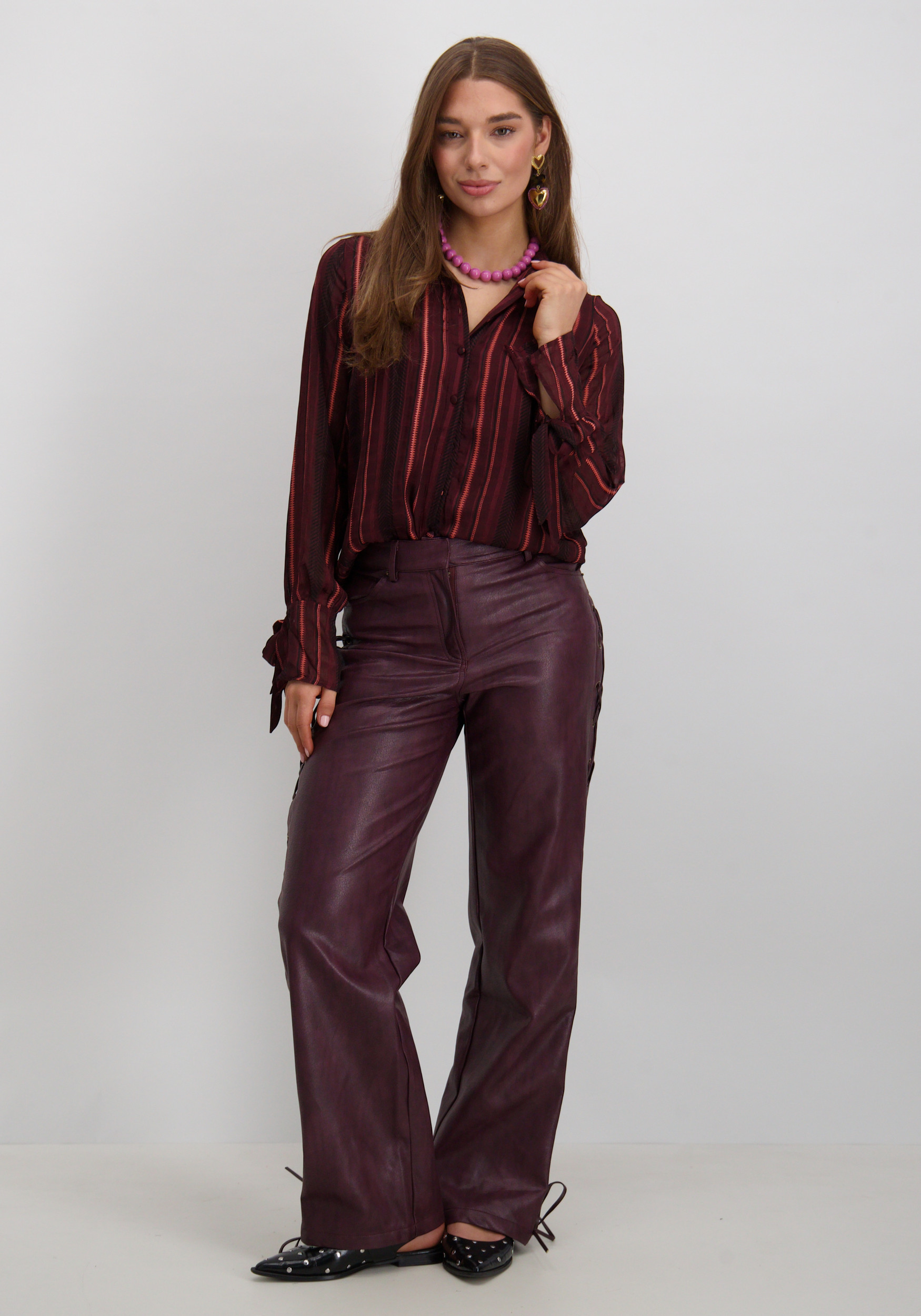 Lofty Manner Blouse Mette QK08 Bordeaux