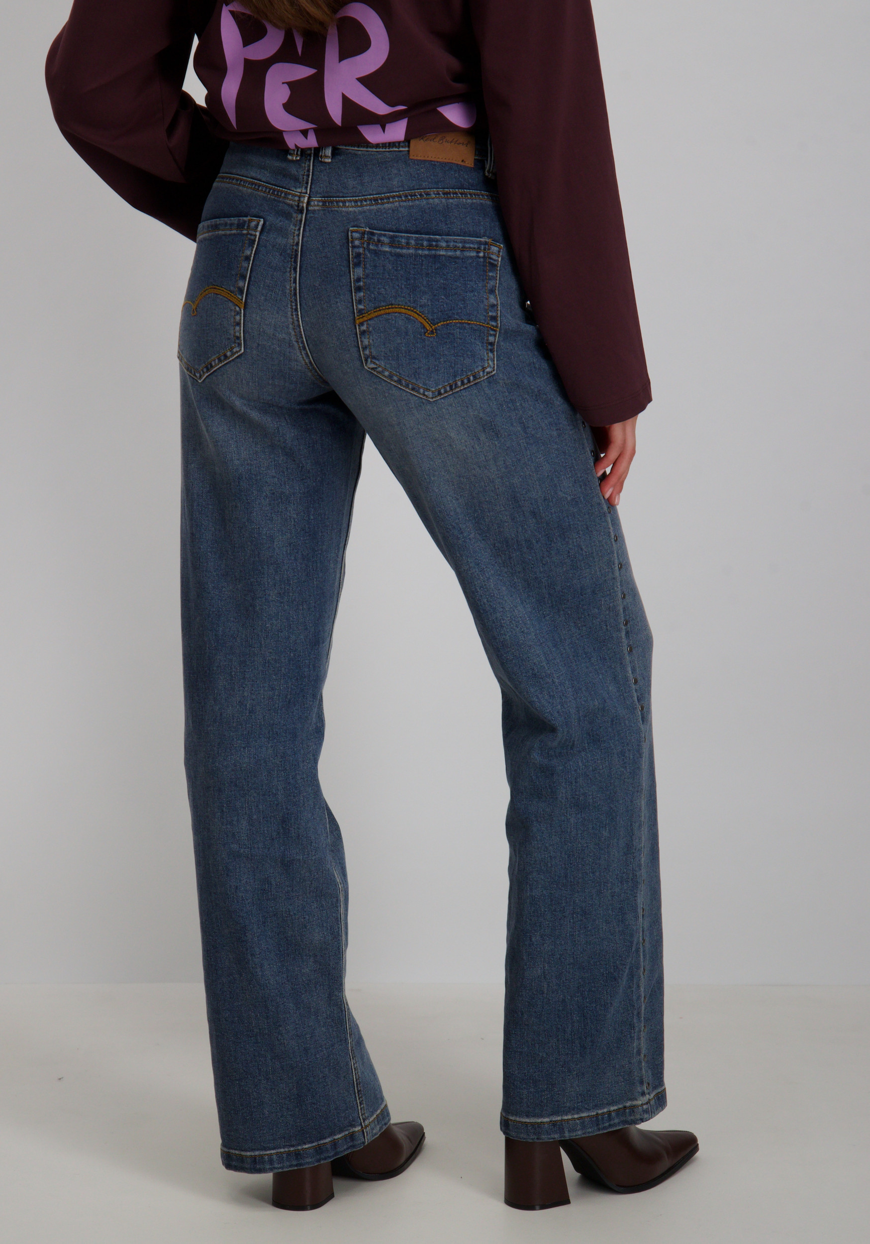Red Button Jeans Colette studs SRB4613 Jeans blauw