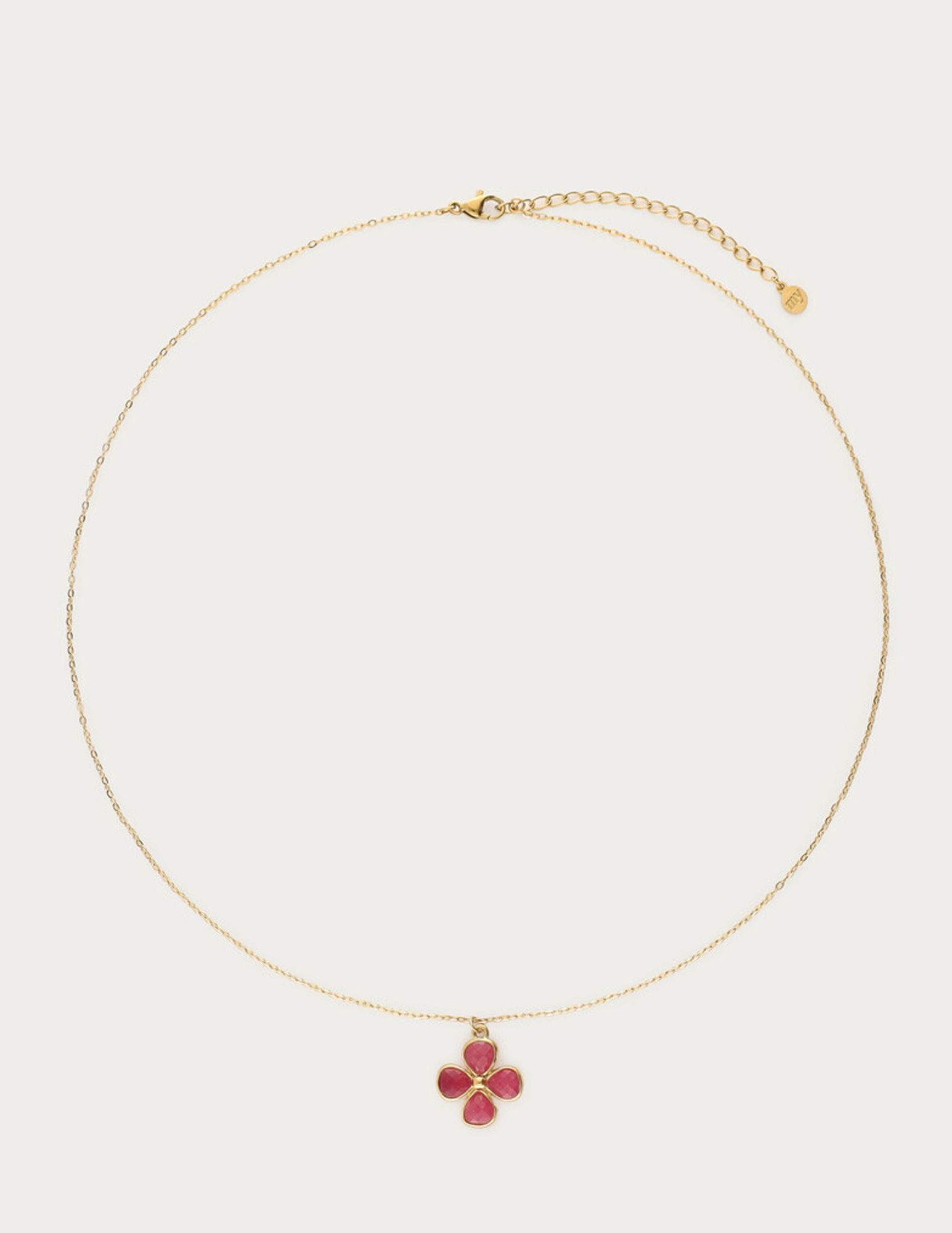 My Jewellery Botanical ketting met roze klaver MJ13748 Goud