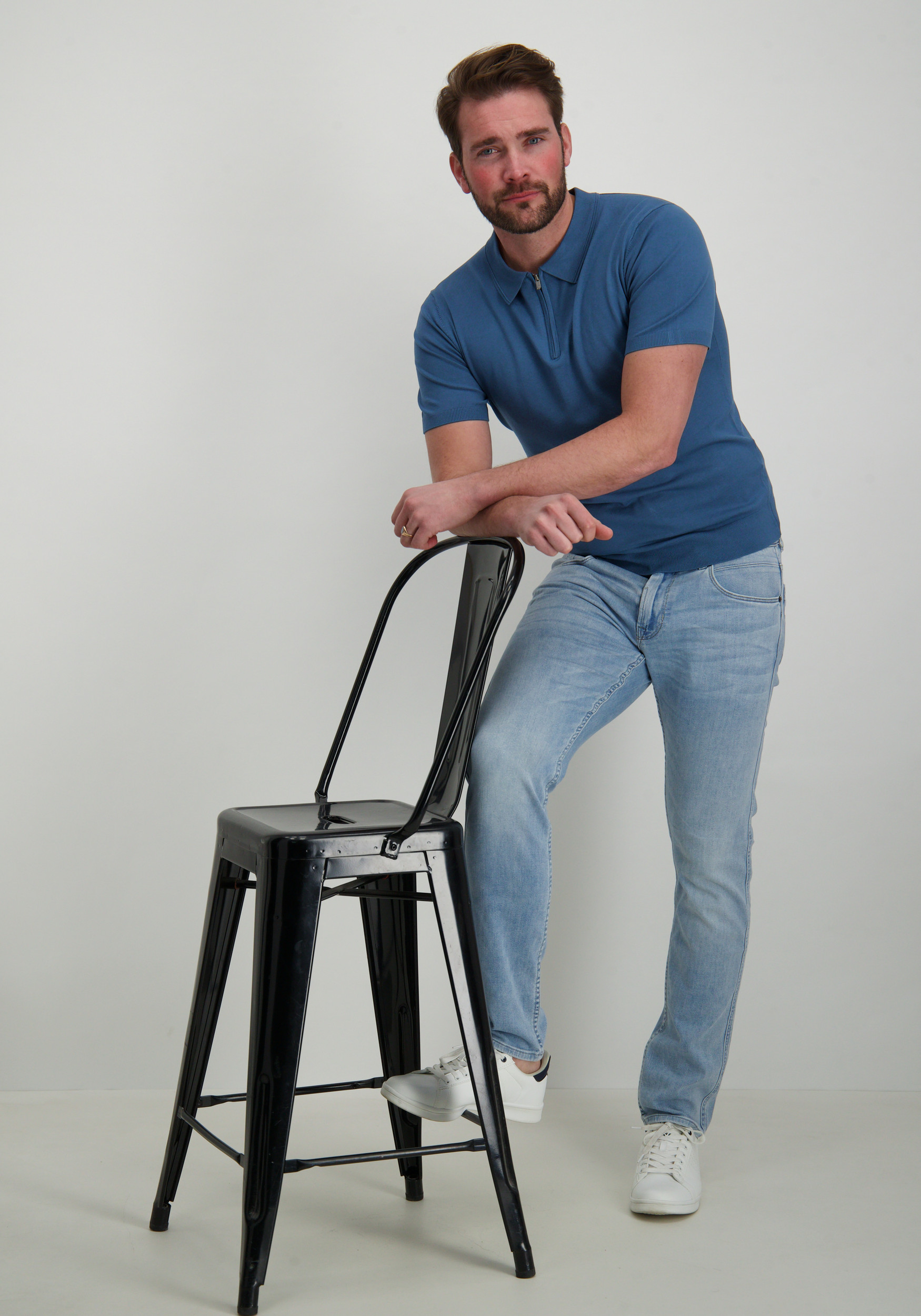 Pure White Polo 25010801 Blauw