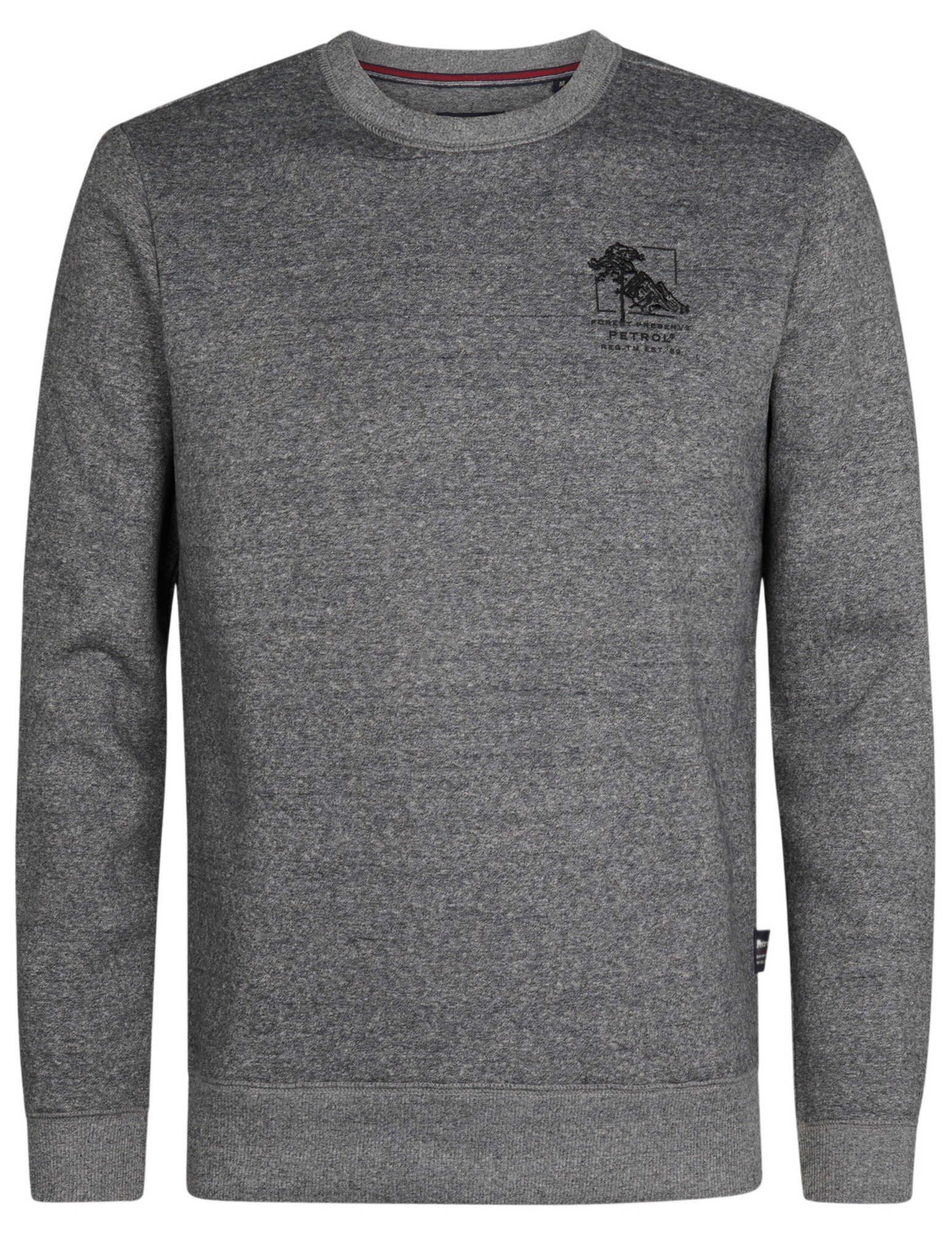 Petrol Sweater met opdruk M-3050-SWR309 Grijs