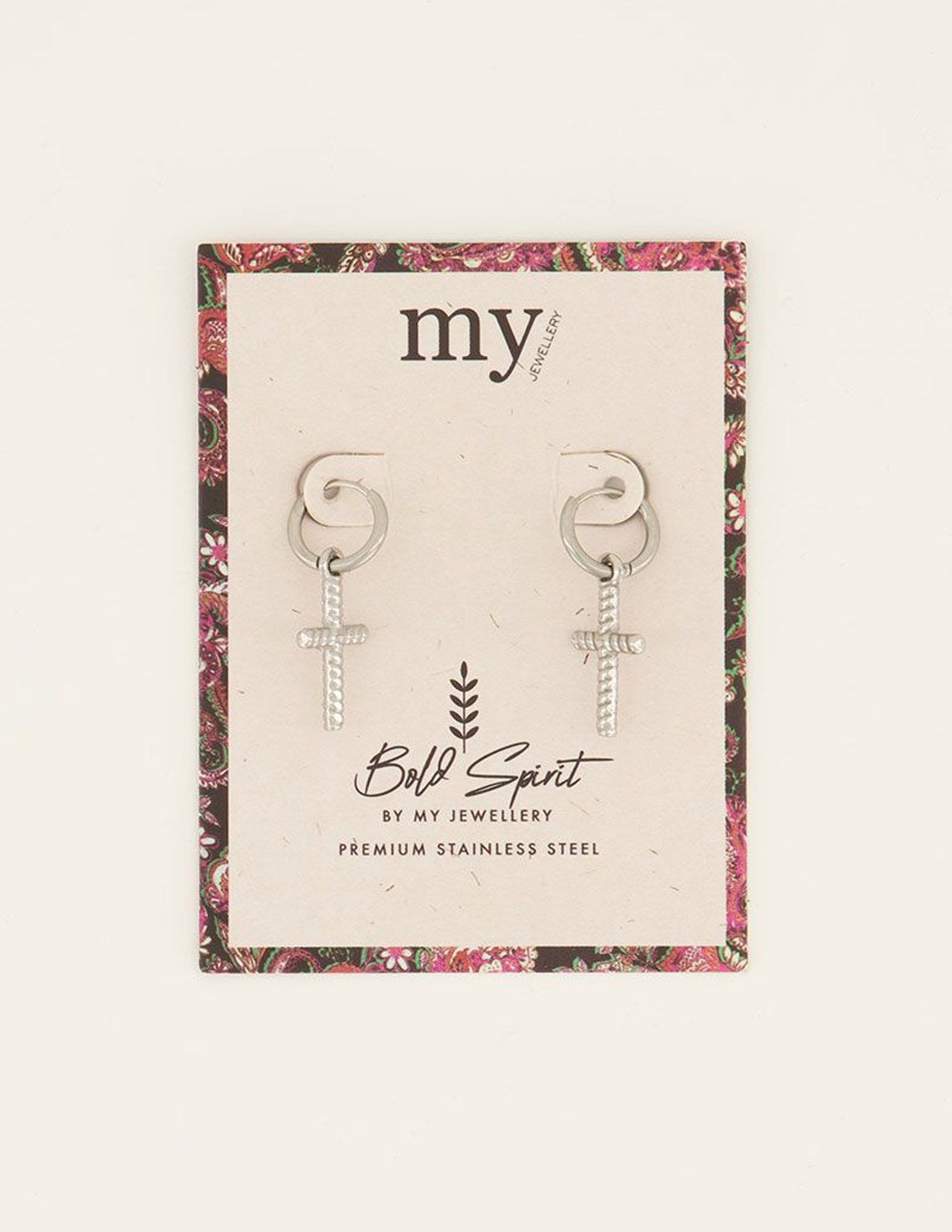 My Jewellery Oorbellen met kruis MJ07688 Zilver