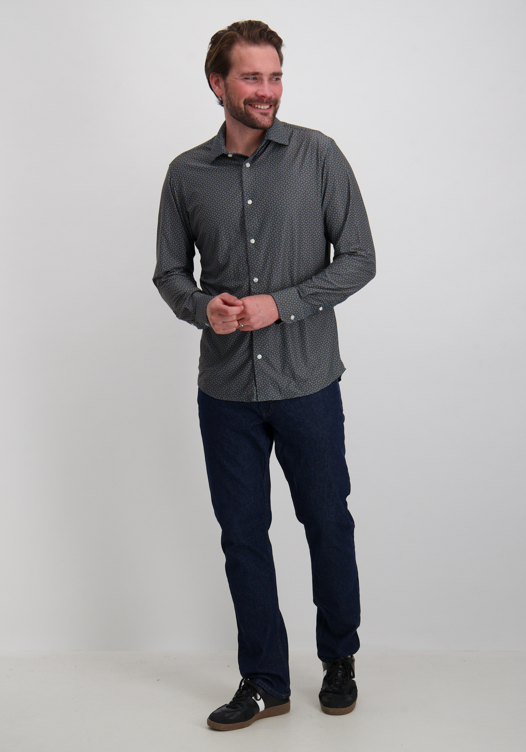 Jack & jones Overhemd Blaactive 12282199 Marine