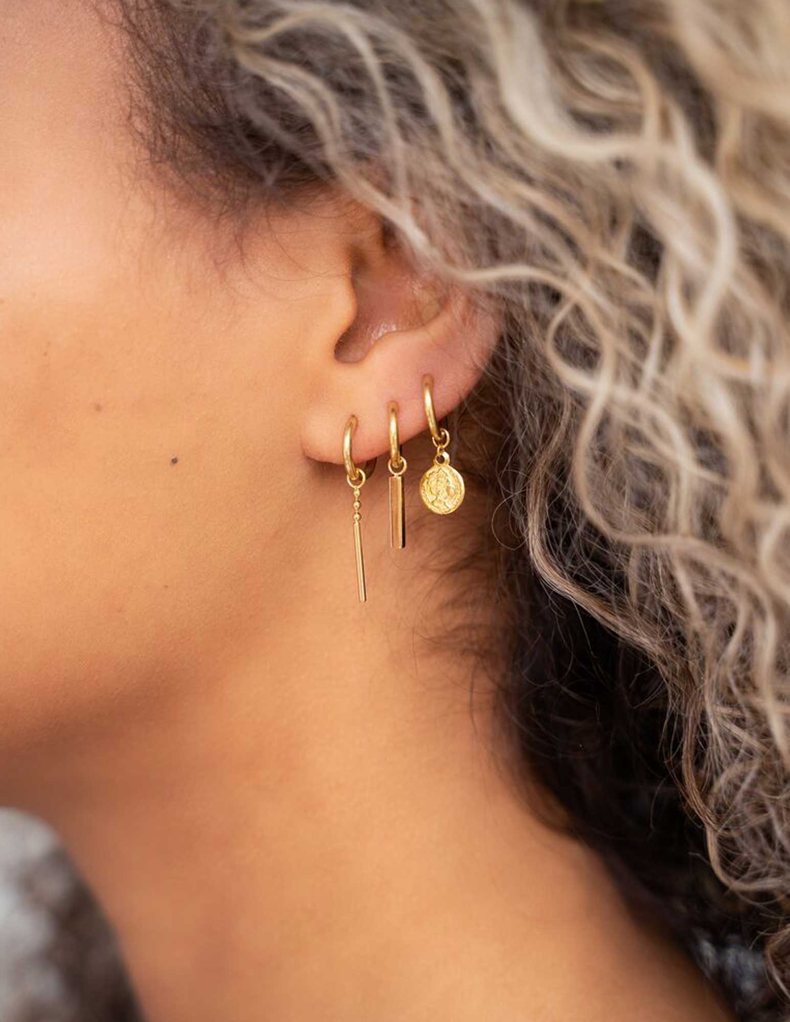 My Jewellery Oorbellen set met muntje MJ08585 Goud