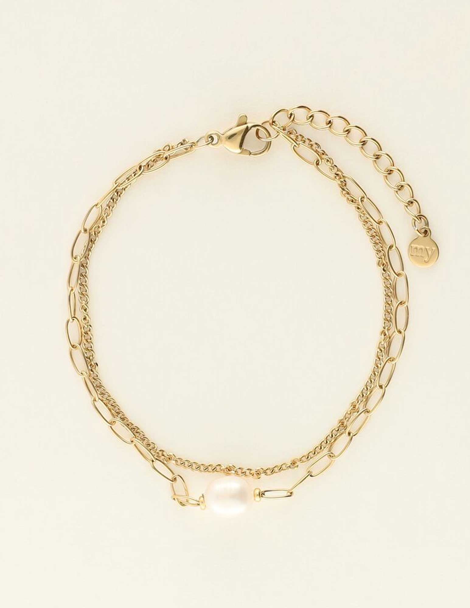 My Jewellery Schakelarmband met parel MJ09247 Goud