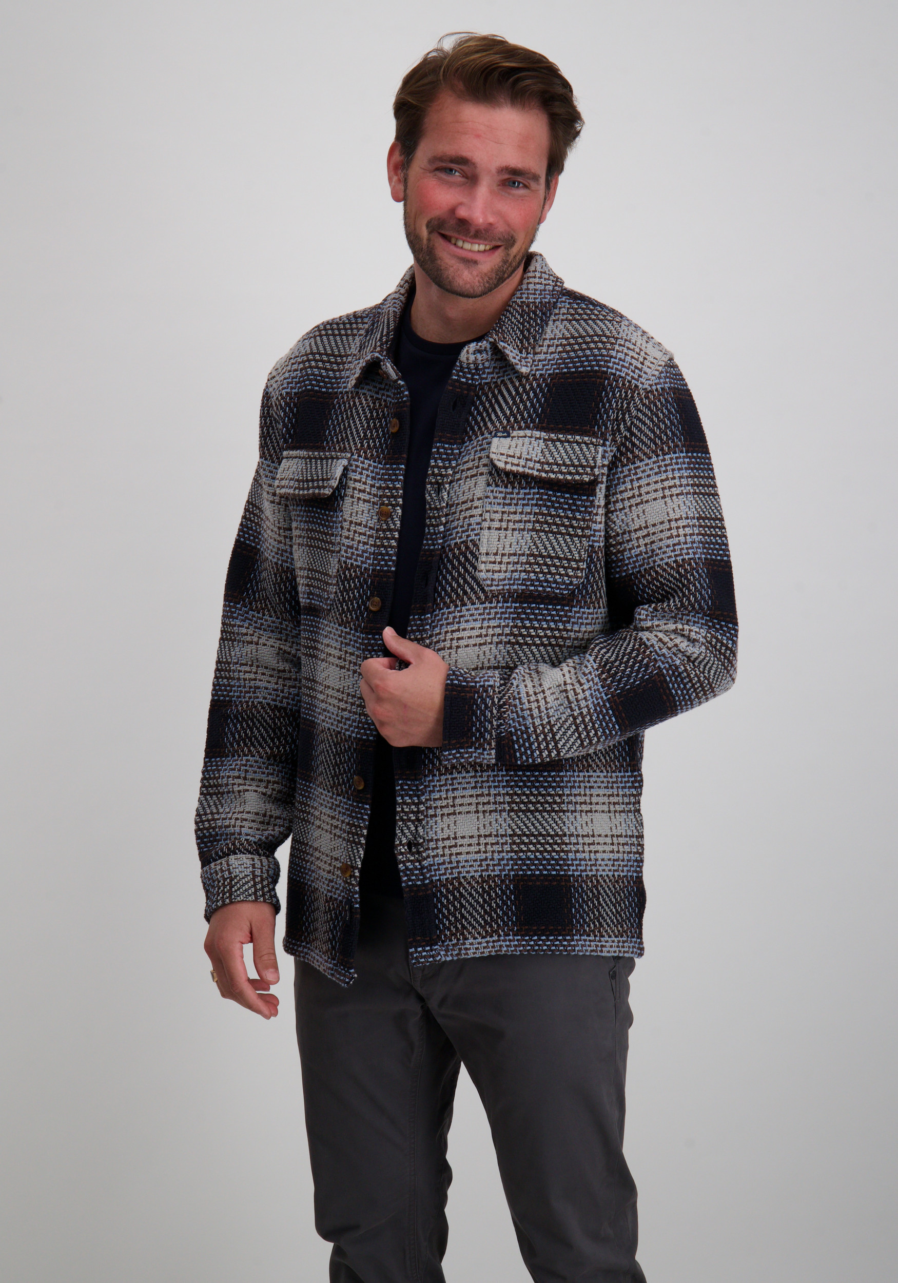 Petrol Overshirt M-3050-SIL405 Licht grijs