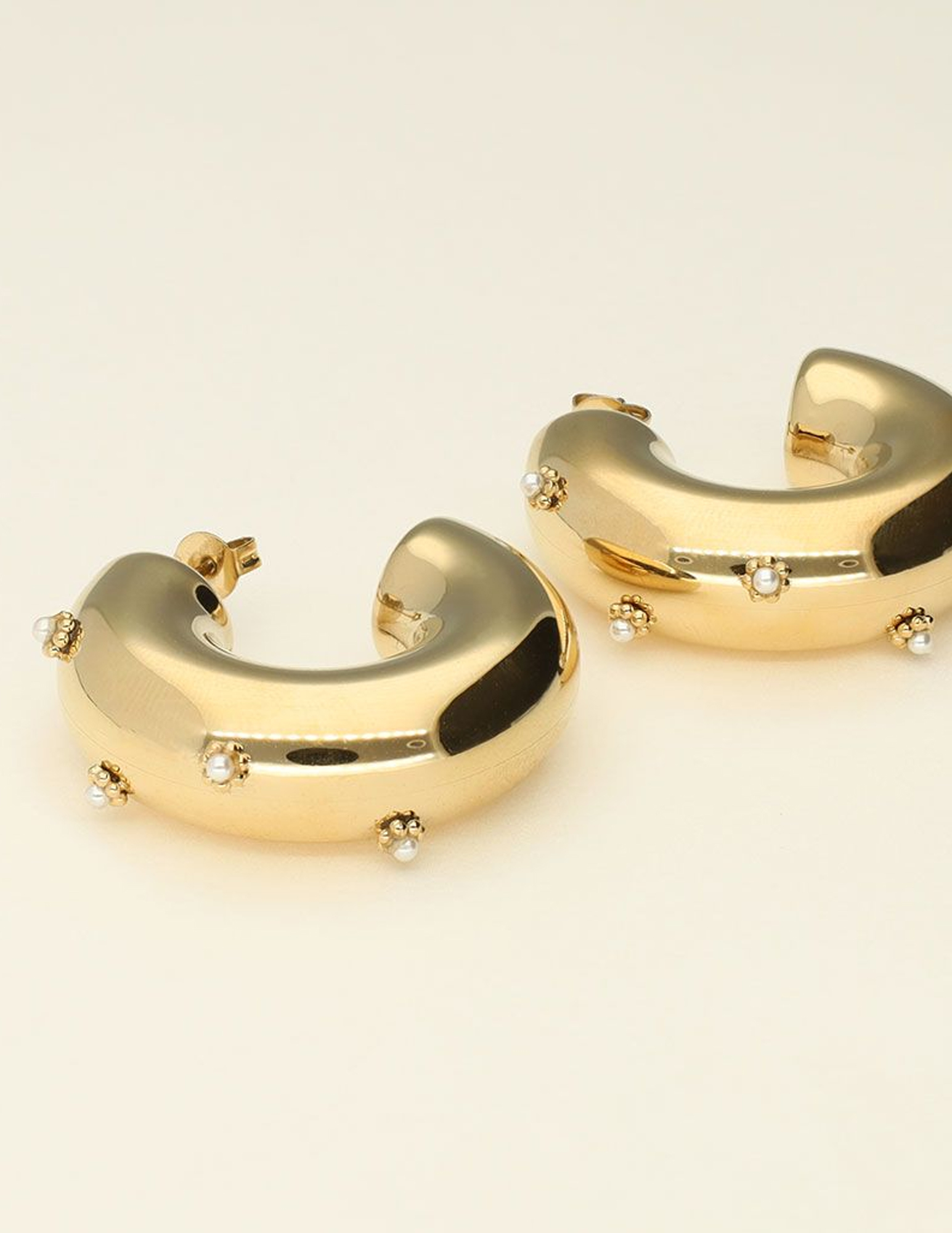 My Jewellery Oorbellen hoops mini flower MJ10047 Goud