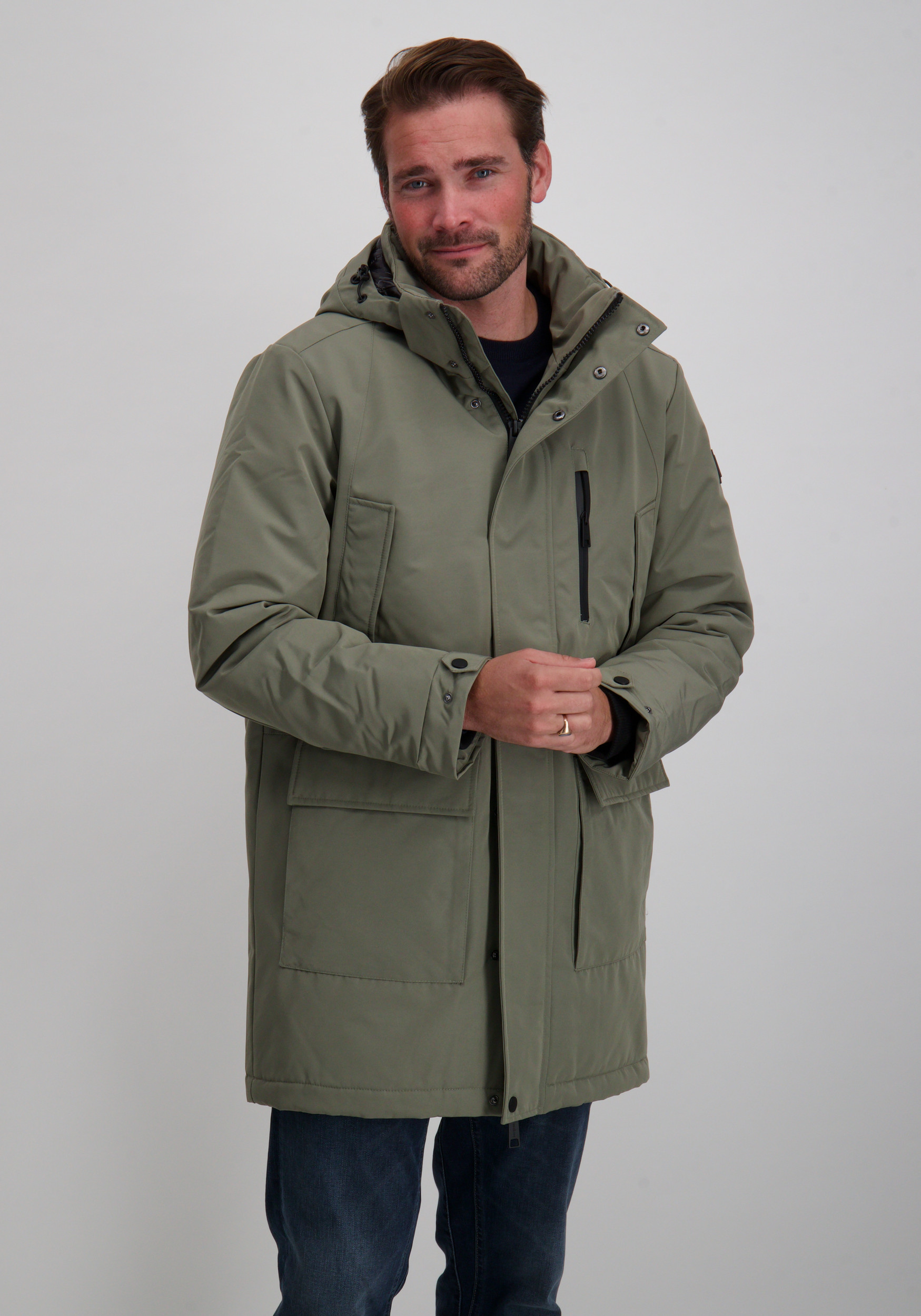 Covered Parka M60181CO Midden groen