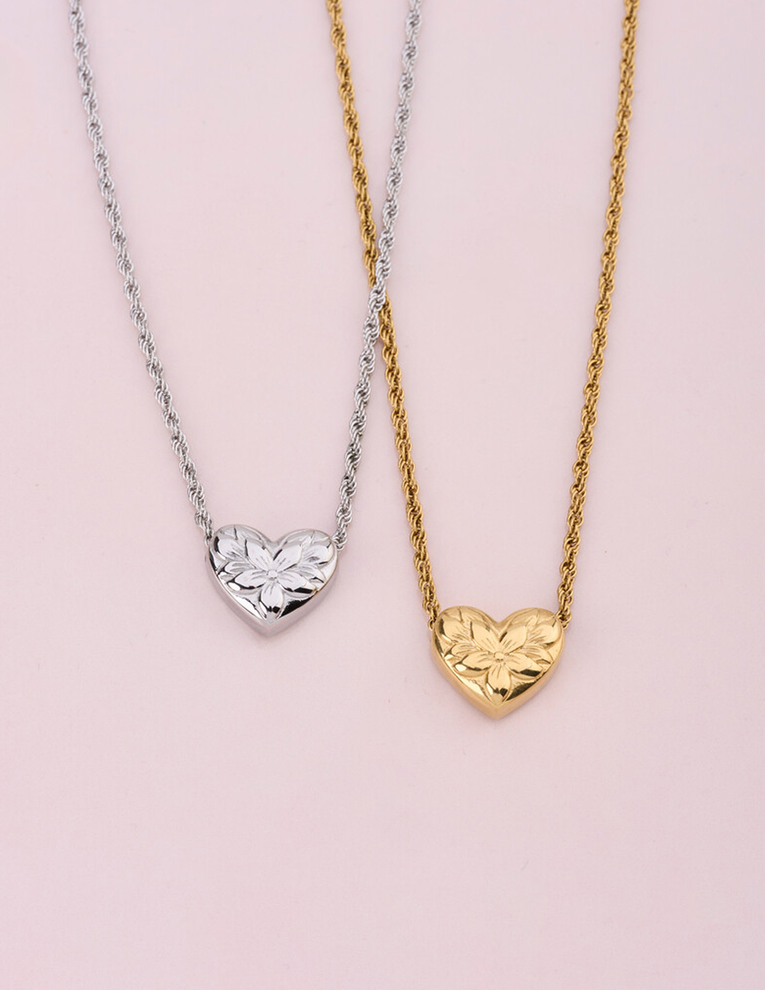 My Jewellery Botanical ketting met bloemen hart MJ13751 Goud